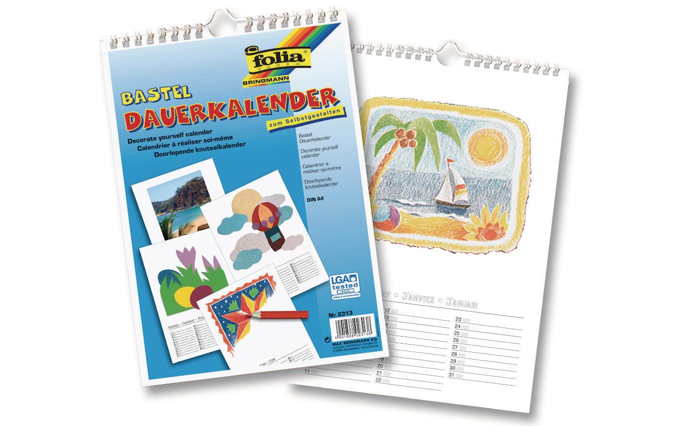 Folia Dauerkalender A4, Weiss