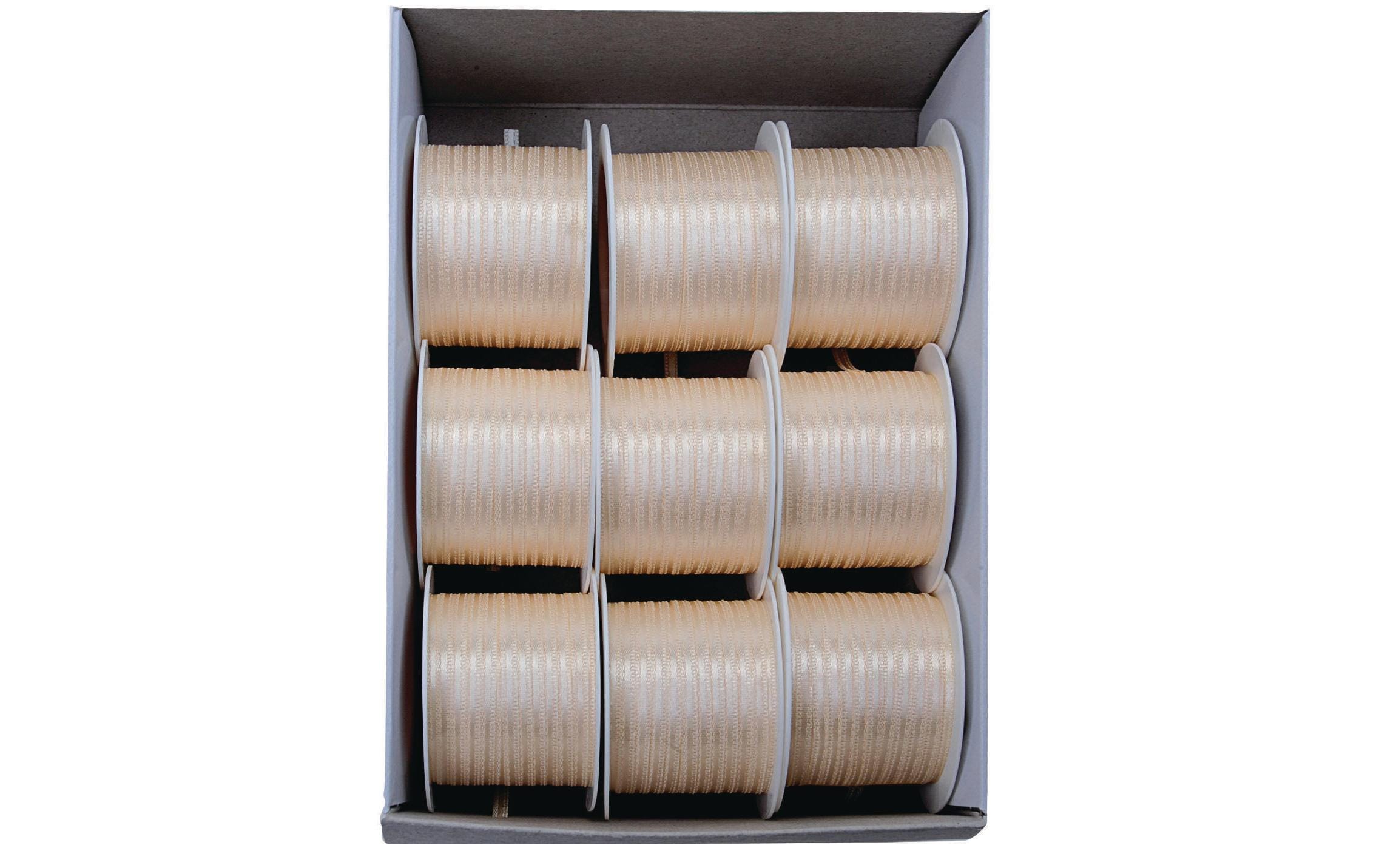 GOLDINA Satinband Doppelsatin-Band 3 mm x 10 m, 1 Stück, Beige