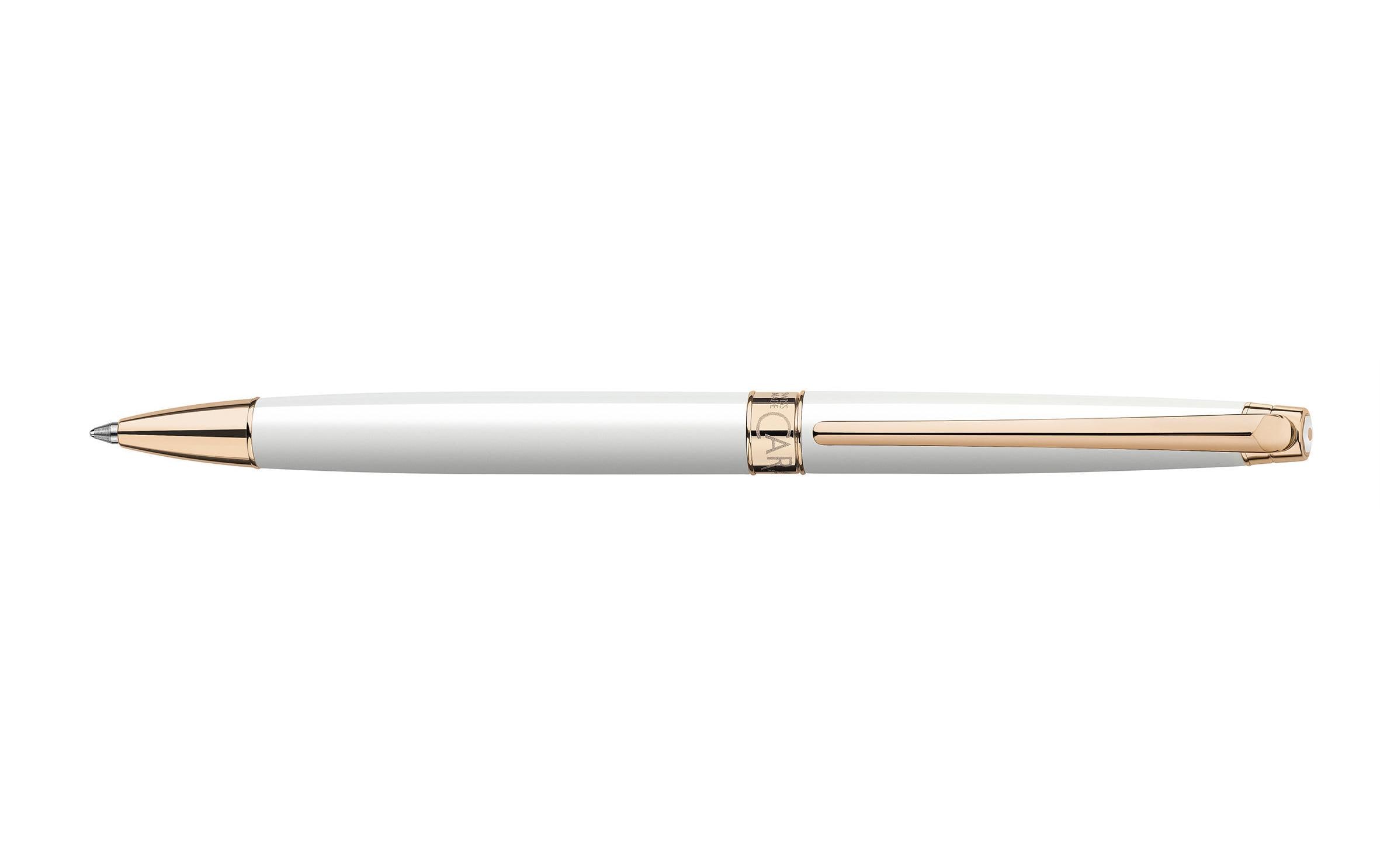 Caran d'Ache Kugelschreiber Léman Slim Weiss Roségold