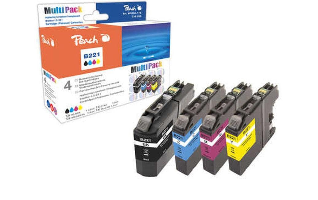 Peach Tintenset Brother LC-221 Black/Cyan/Magenta/Yellow