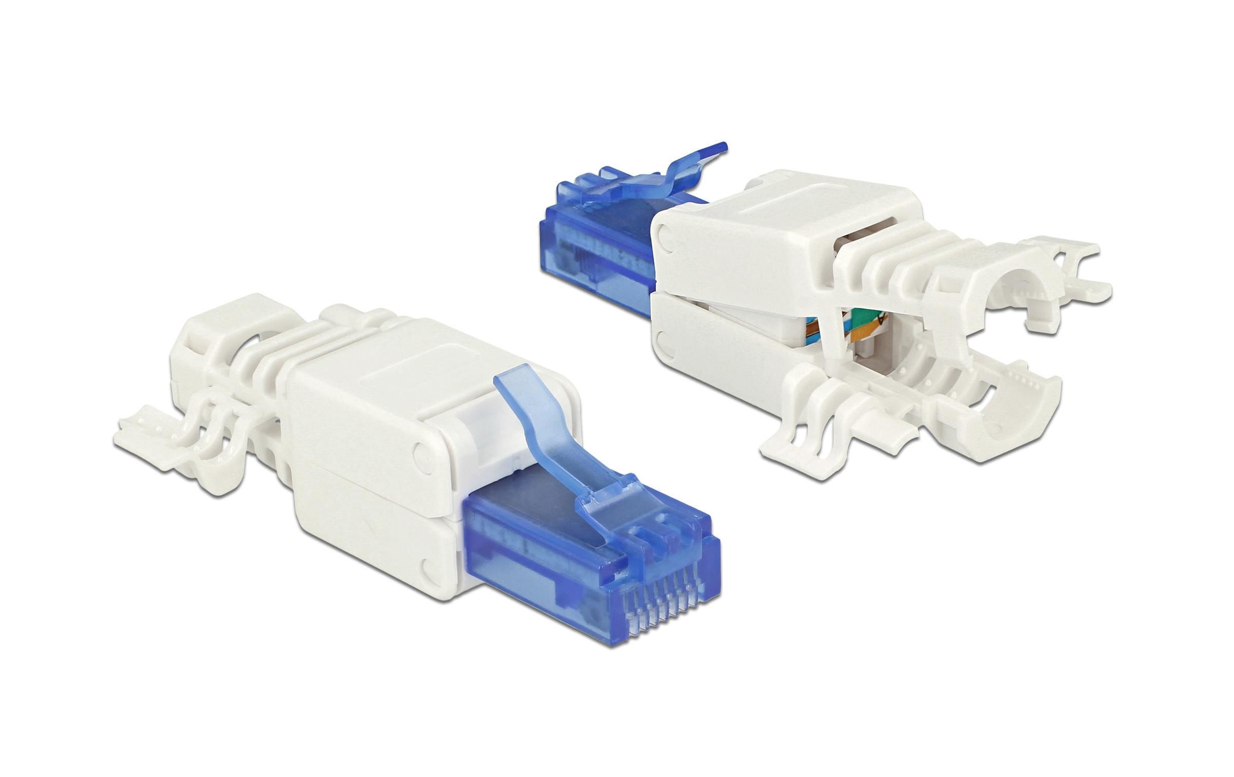 Delock Stecker RJ45 Cat.6A UTP werkzeugfrei, 2 Stück