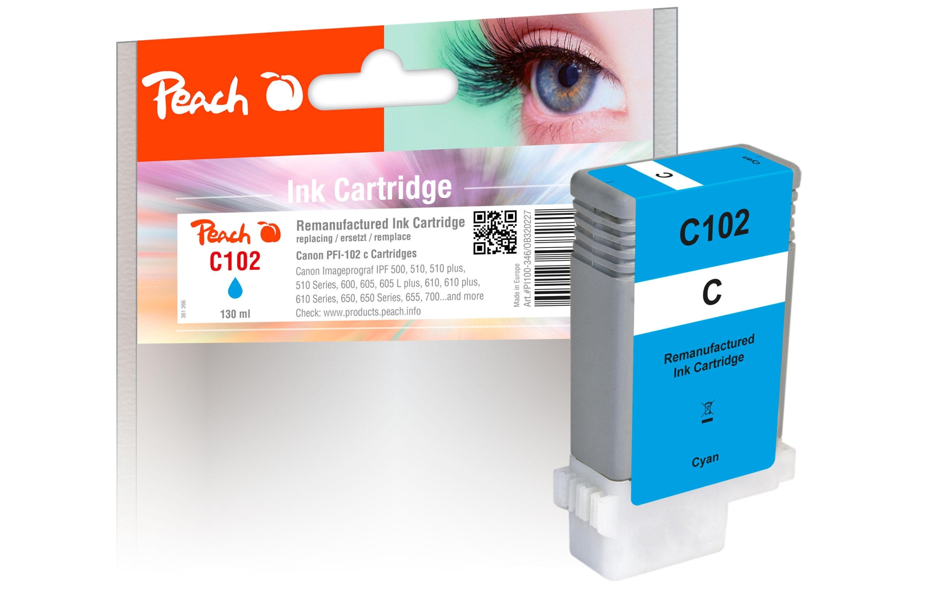 Peach Tinte Canon PFI-102 Cyan