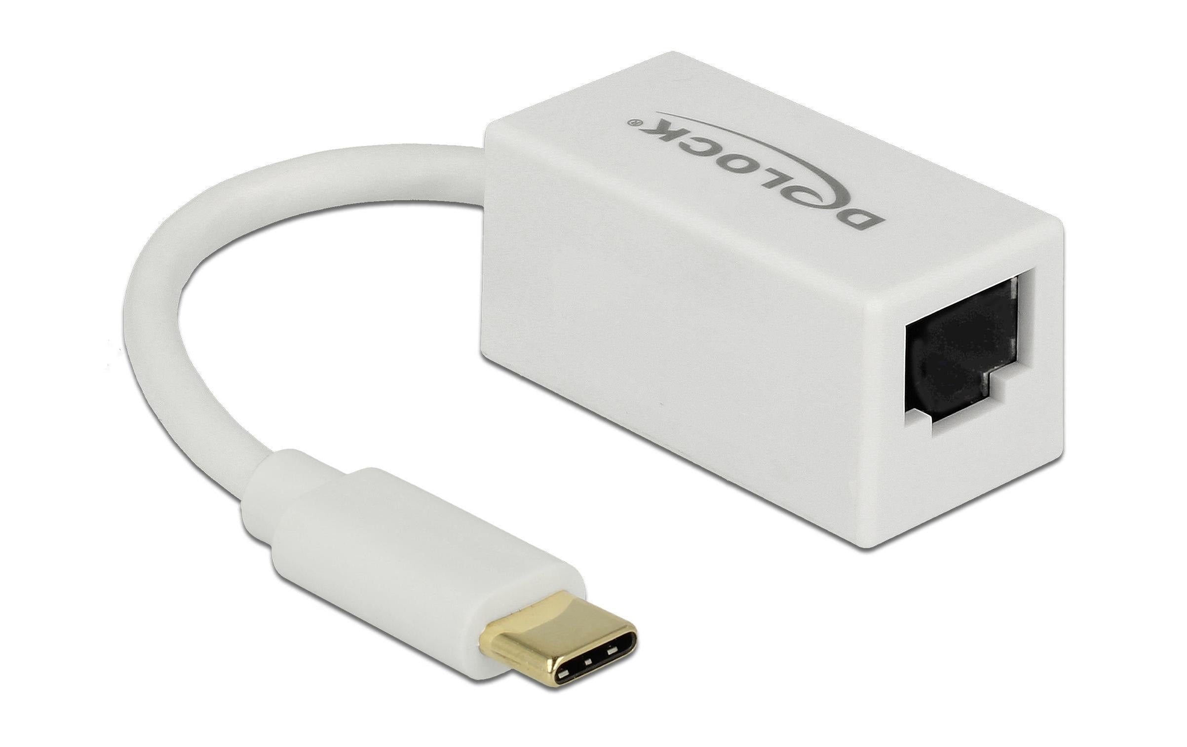 Delock Netzwerk-Adapter USB-C - RJ45 1Gbps, Weiss
