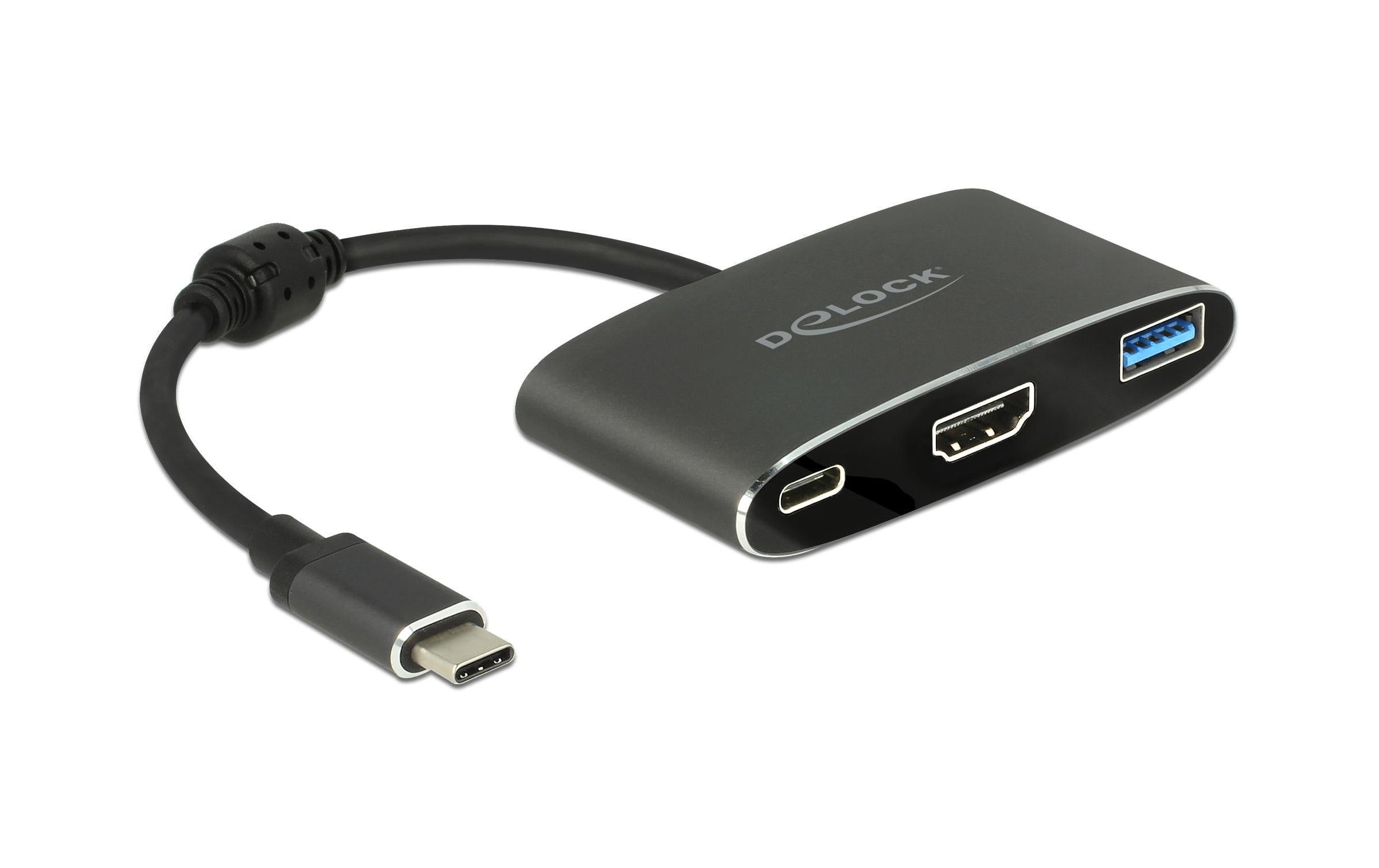 Delock Adapter USB-C - HDMI, USB 3.0 Schwarz