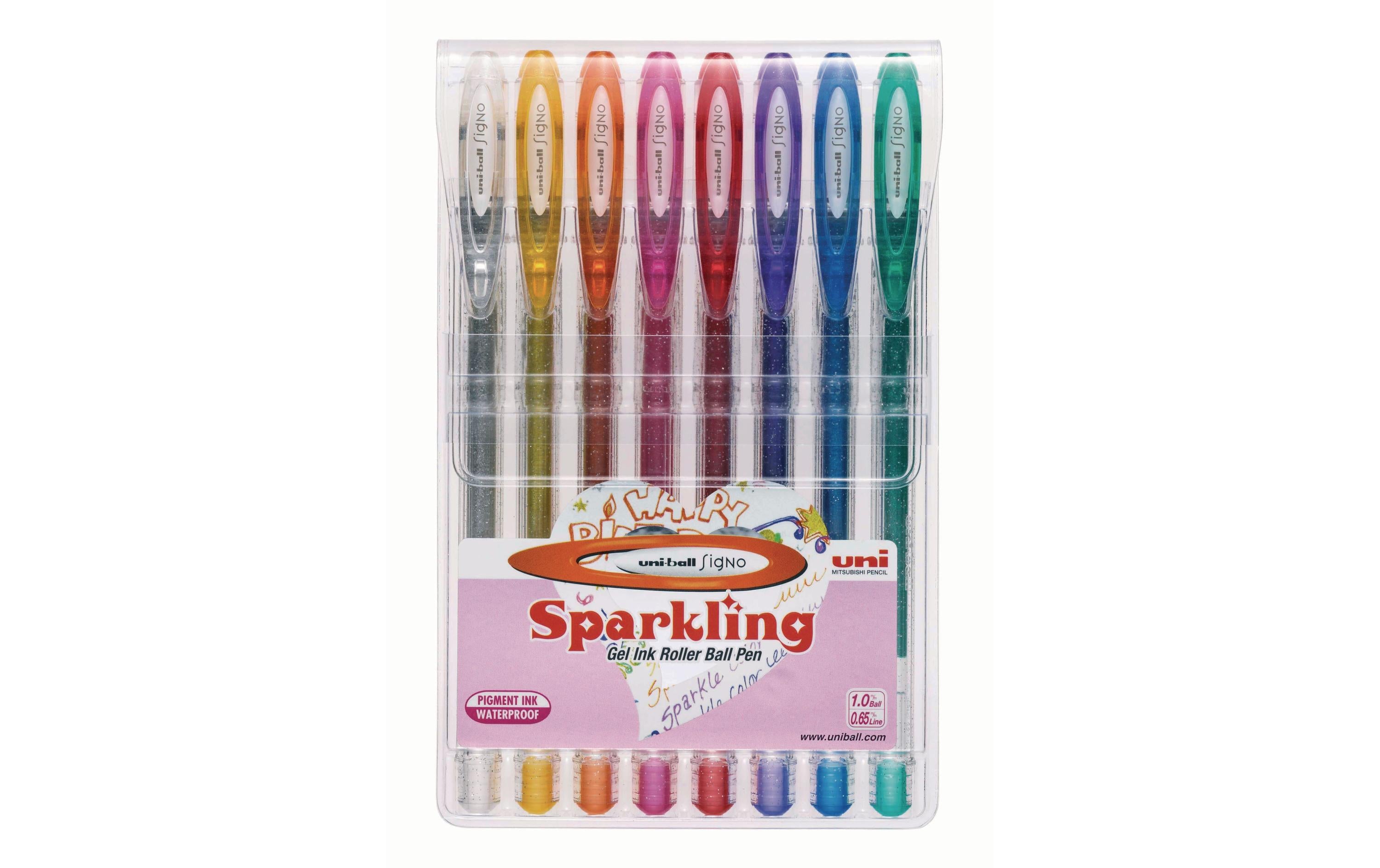 Uni Gelschreiber Uniball Signo Gel-Ink Sparkling 1 mm, 8 Stück