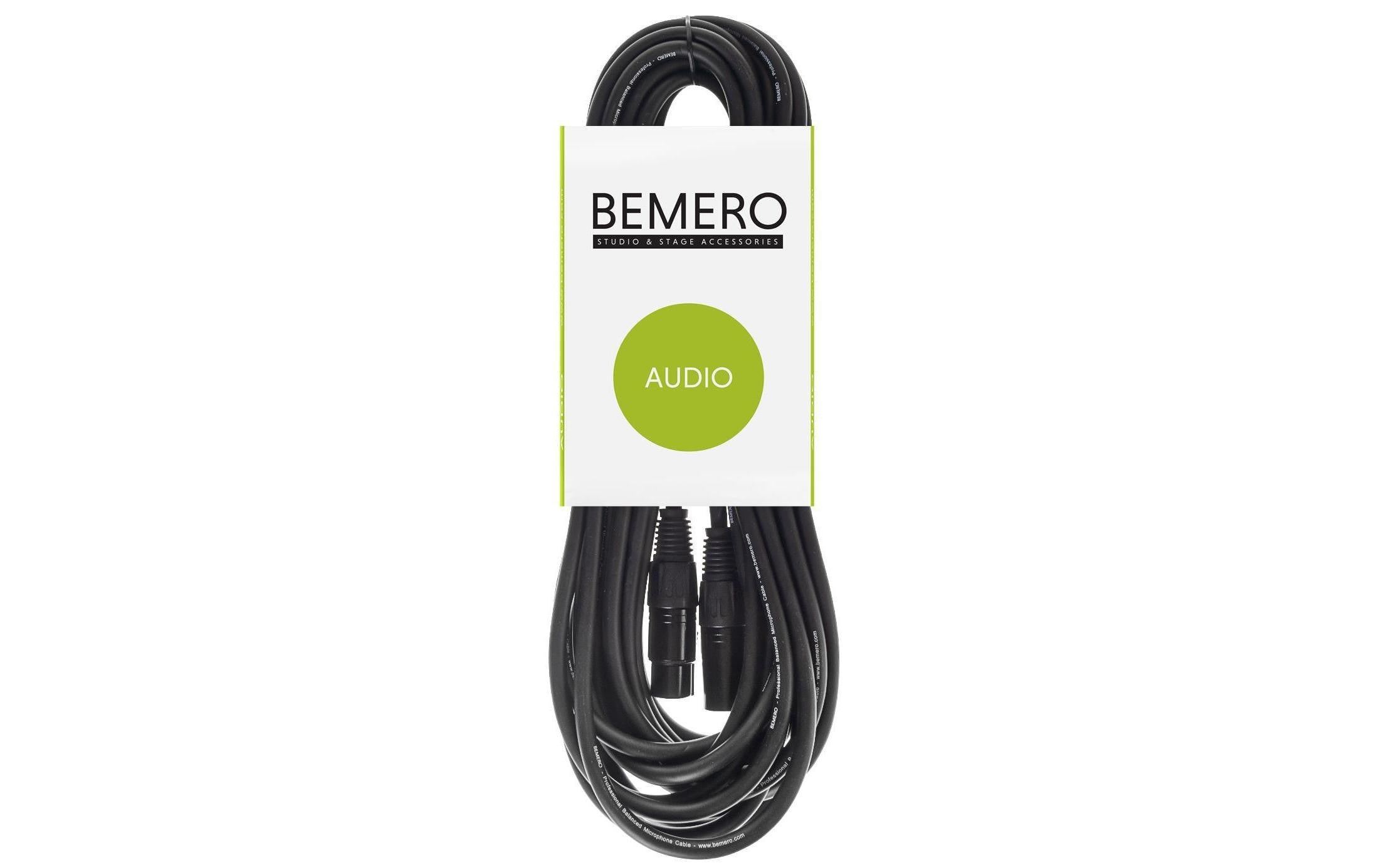 Bemero XLR-Kabel XLRf XLRm symmetrisch 20 m, Schwarz