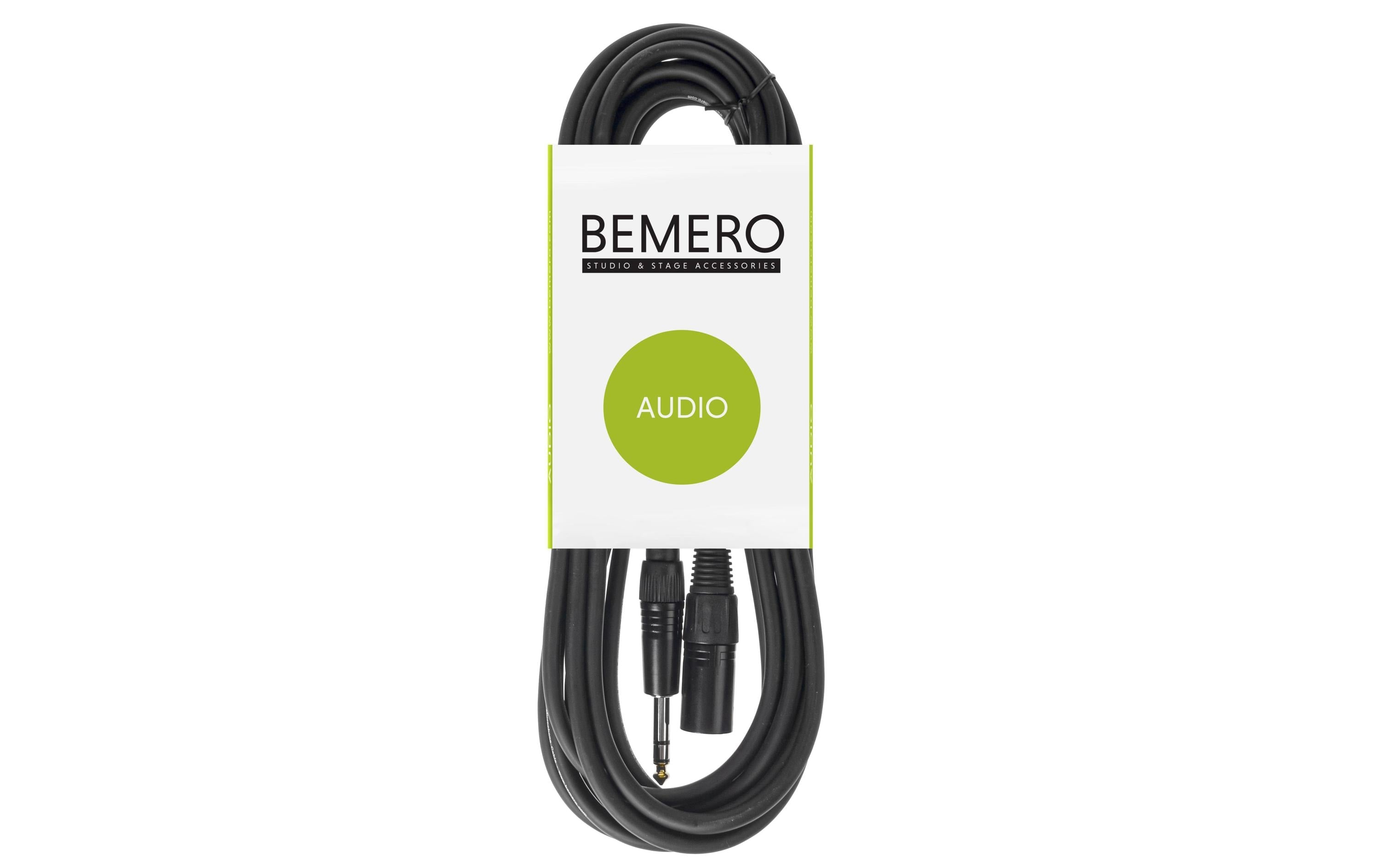 Bemero XLR-Kabel XLRm - 6.3 Klinken symmetrisch 6 m, Schwarz