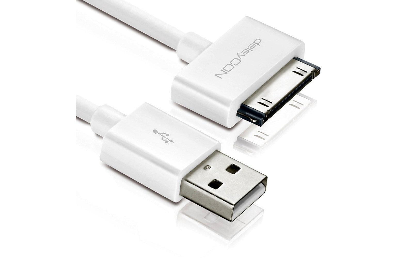 deleyCON USB 2.0-Kabel  USB A - Apple Dock 30-Pin 1 m