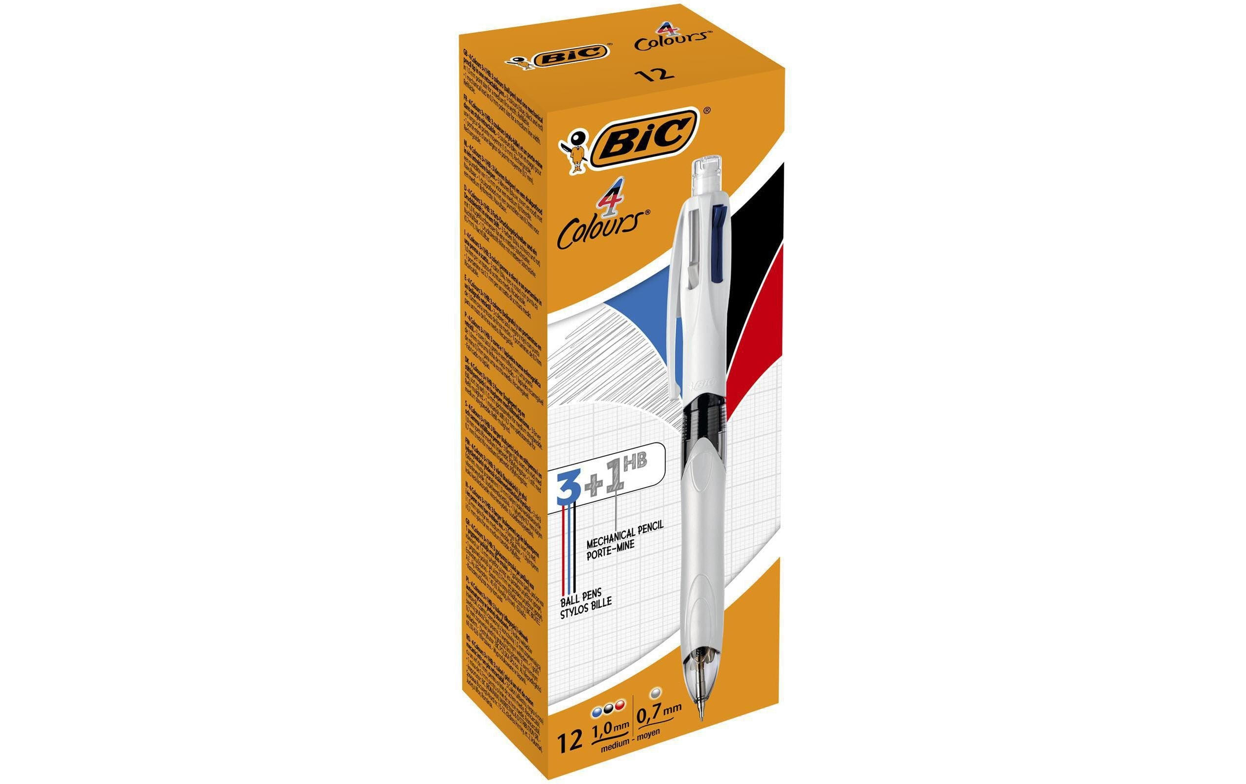 BIC Mehrfarbenkugelschreiber 4 Colours 3+1 HB 12er Set
