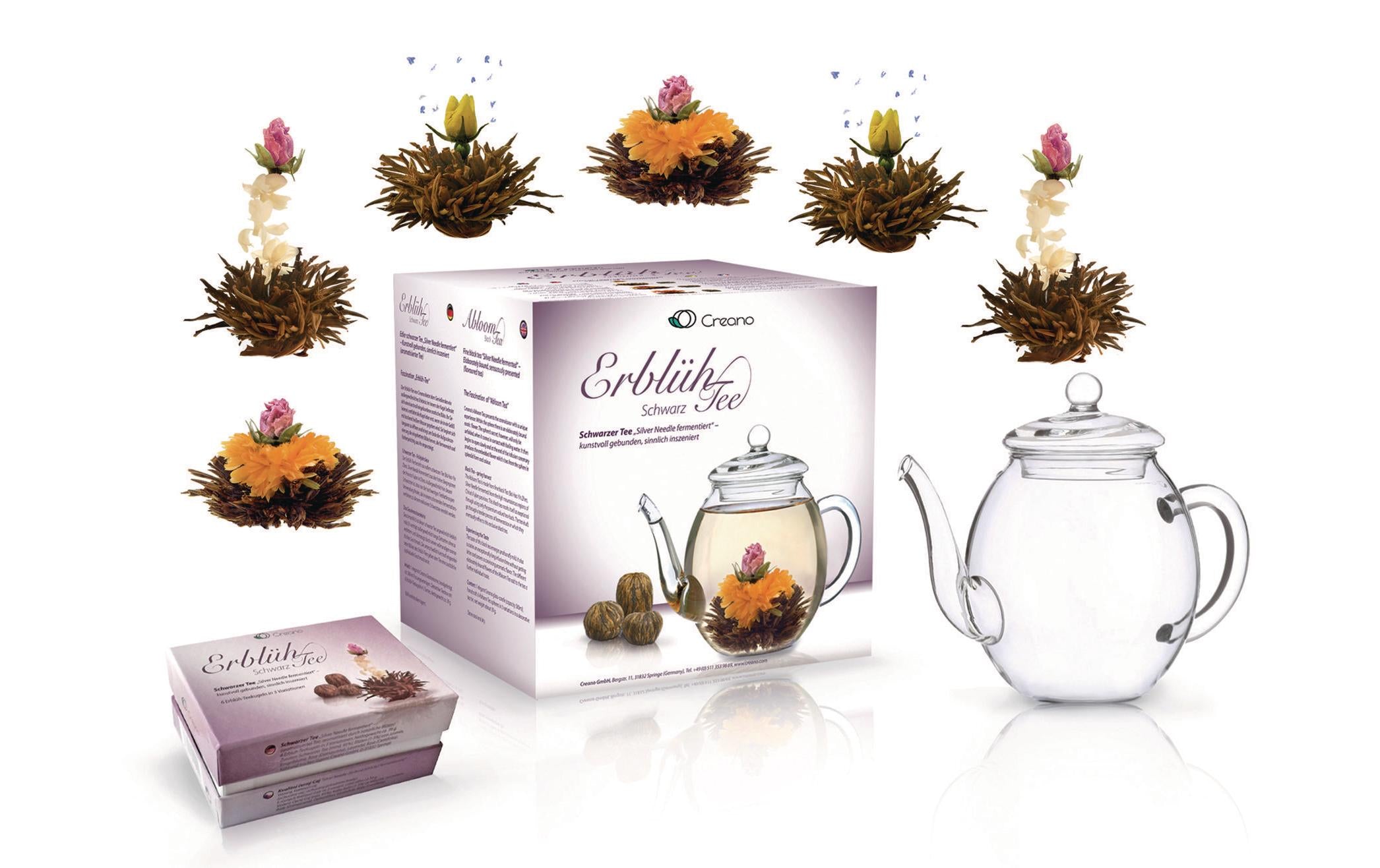 Creano Tee-Set Erblühtee 0.5 l, Transparent