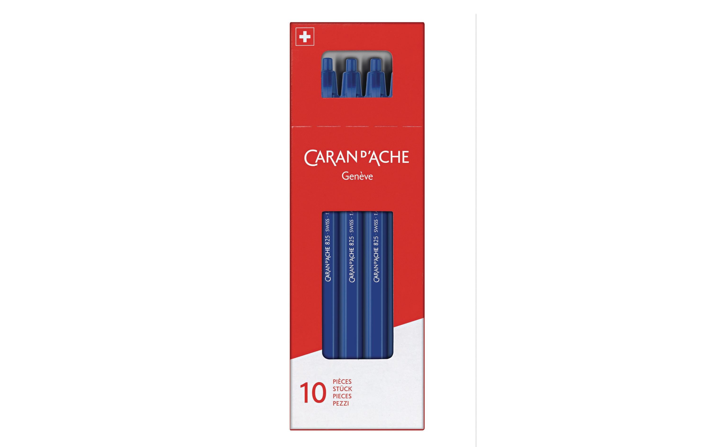 Caran d'Ache Kugelschreiber 825 Blau, 10 Stück