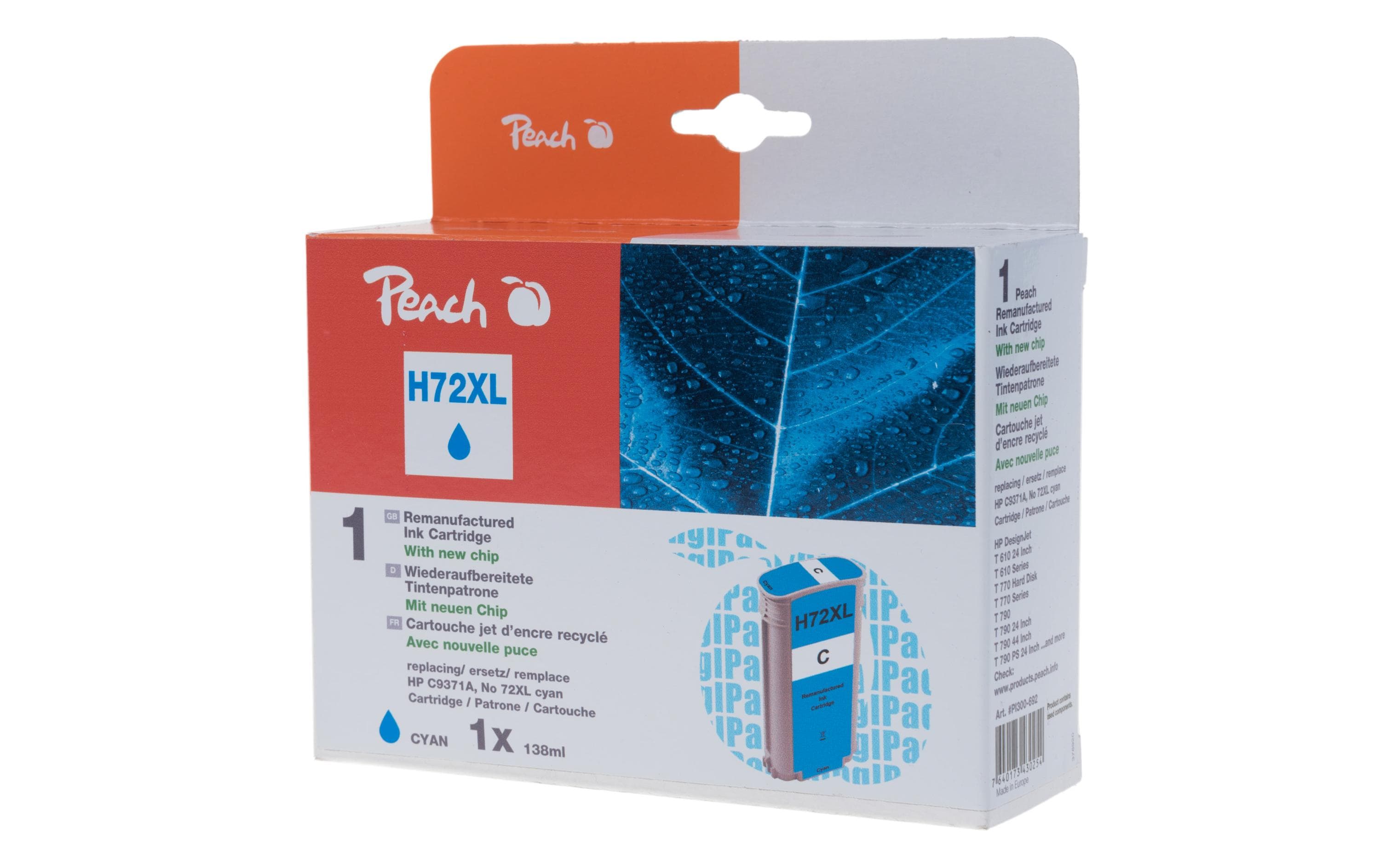 Peach Tinte HP Nr. 72XL (C9371A) Cyan