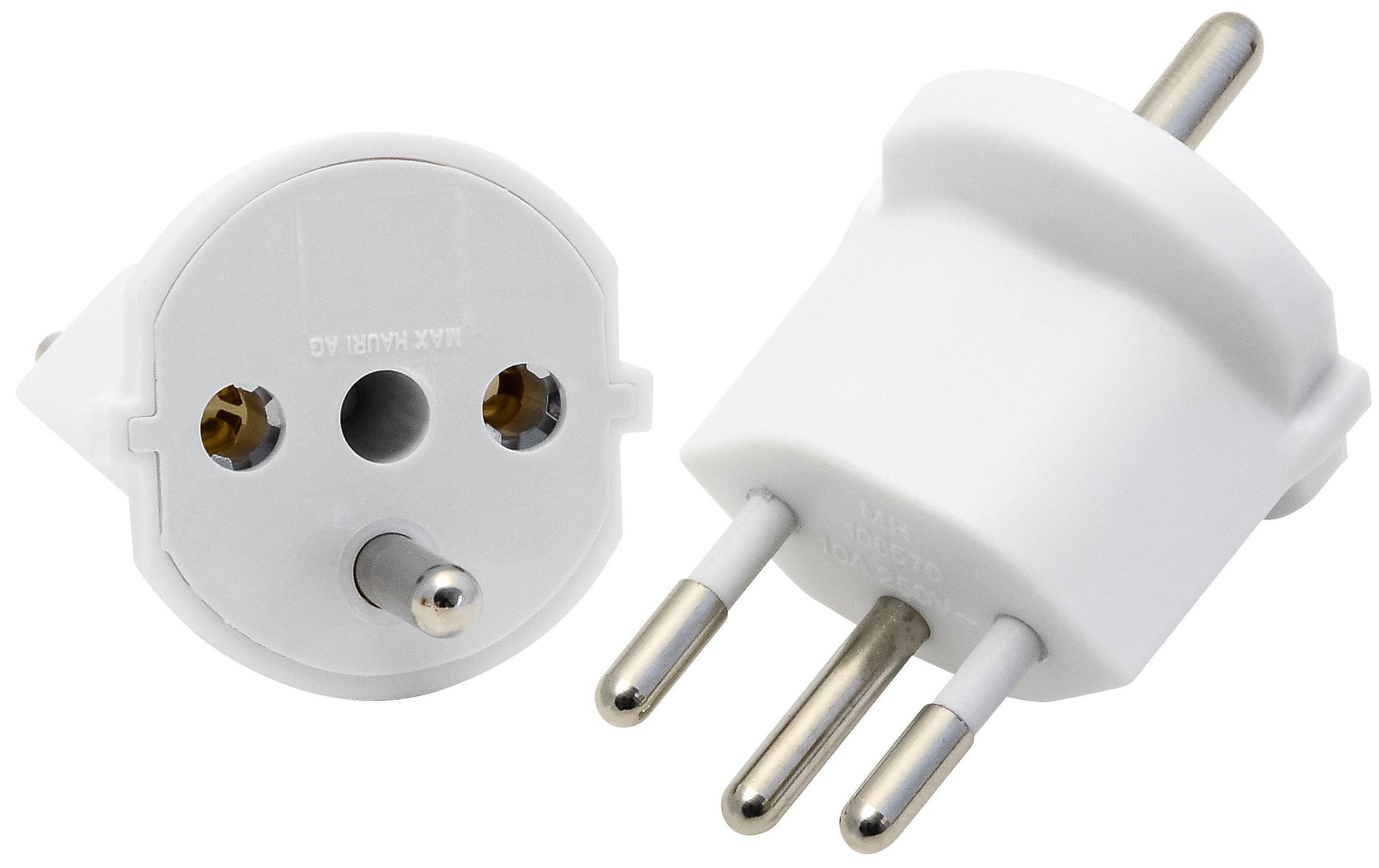 Max Hauri Fixadapter SchuKo Konturenstecker – T12 weiss