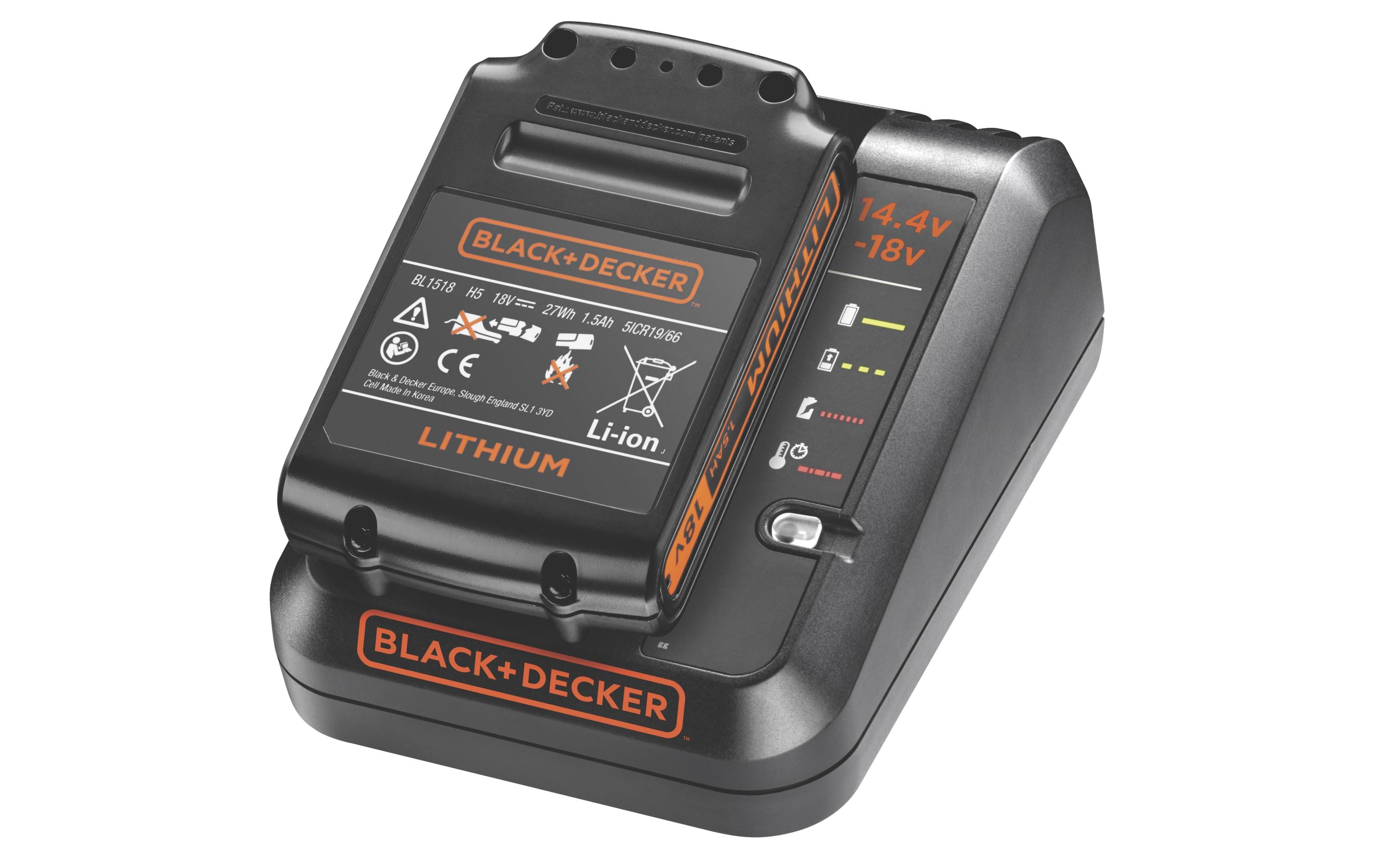 BLACK+DECKER Akku und Ladegerät 18 V 1.5 Ah BDC1A15-QW