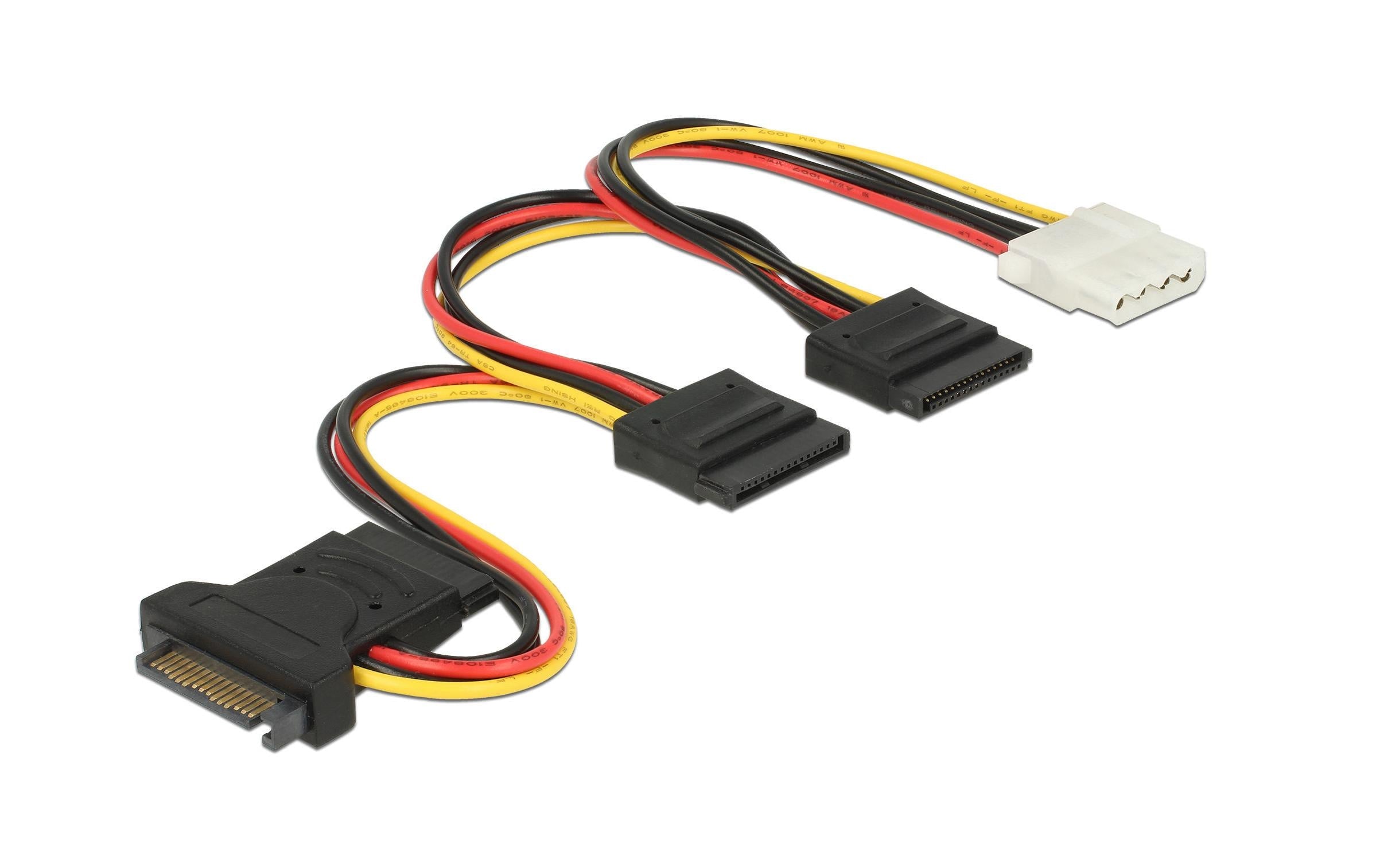 Delock Y-Stromkabel SATA - 3x SATA & 1x Molex 15 cm