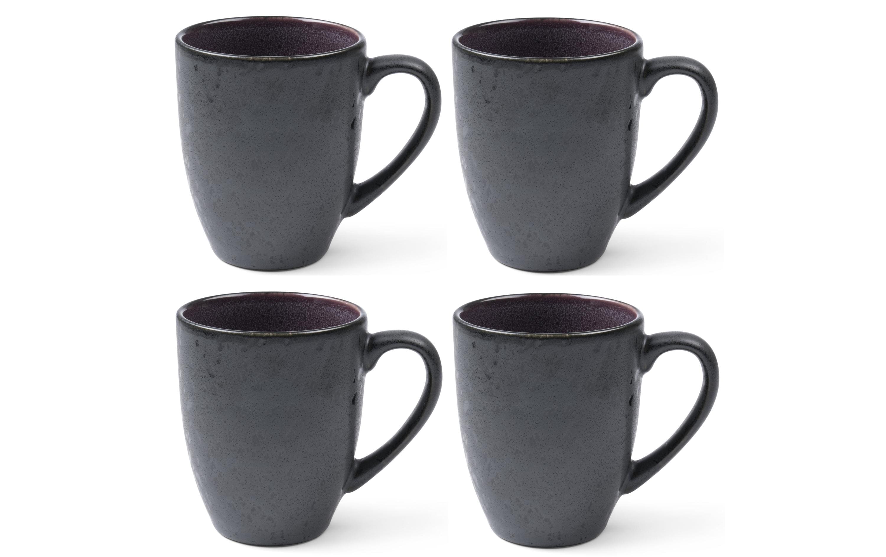 Bitz Kaffeetasse 300 ml, 4 Stück, Dunkelviolett/Schwarz