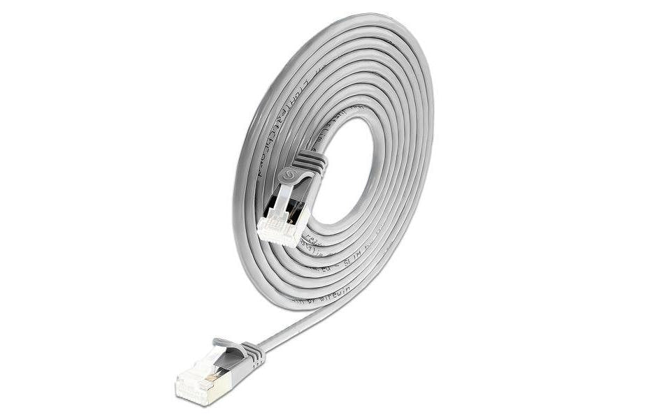 SLIM Slimpatchkabel RJ-45 - RJ-45, Cat 6A, U/FTP, 1.5 m, Grau