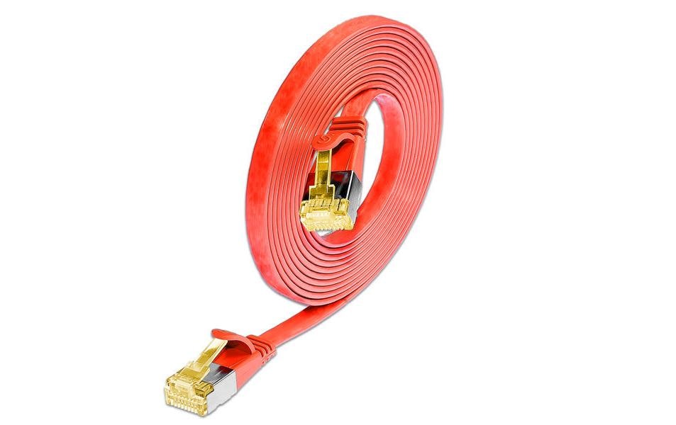 SLIM Slimpatchkabel  Cat 6A, U/FTP, 5 m, Rot