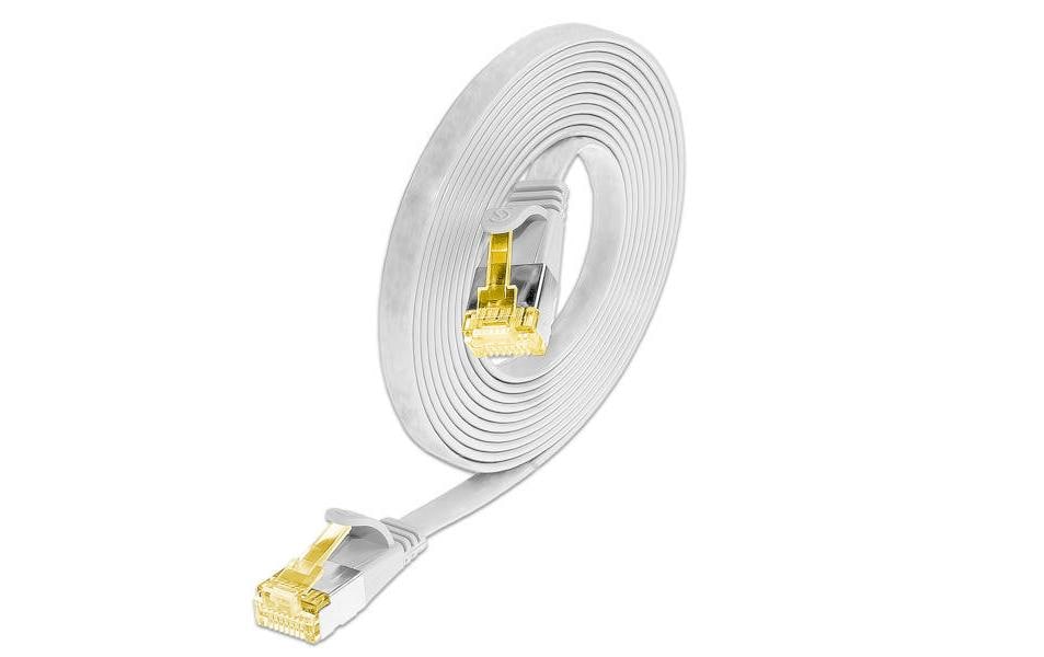 SLIM Slimpatchkabel  Cat 6A, U/FTP, 1 m, Weiss