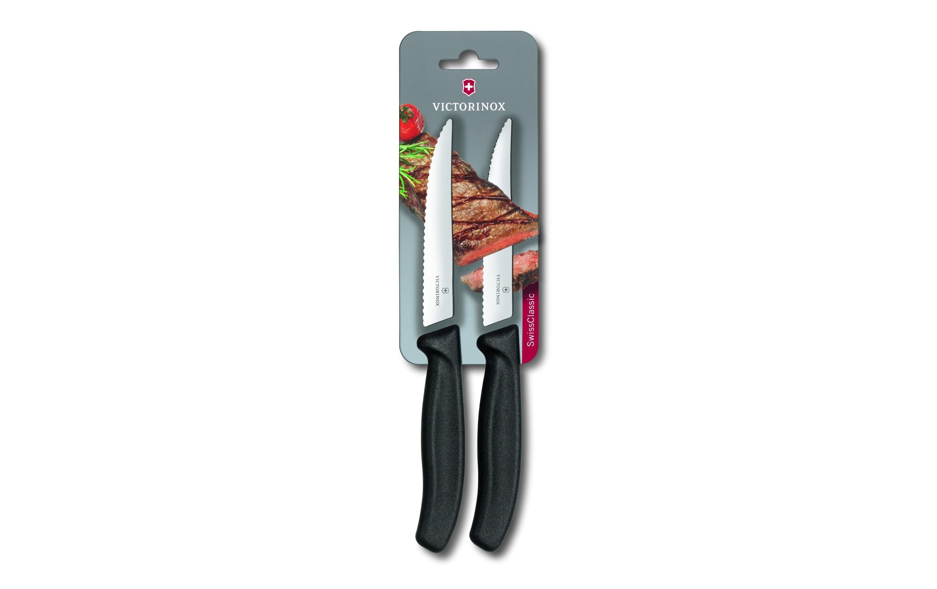 Victorinox Steakmesser Swisss Classic Gourmet Mittel, 2 Stück, Schwarz