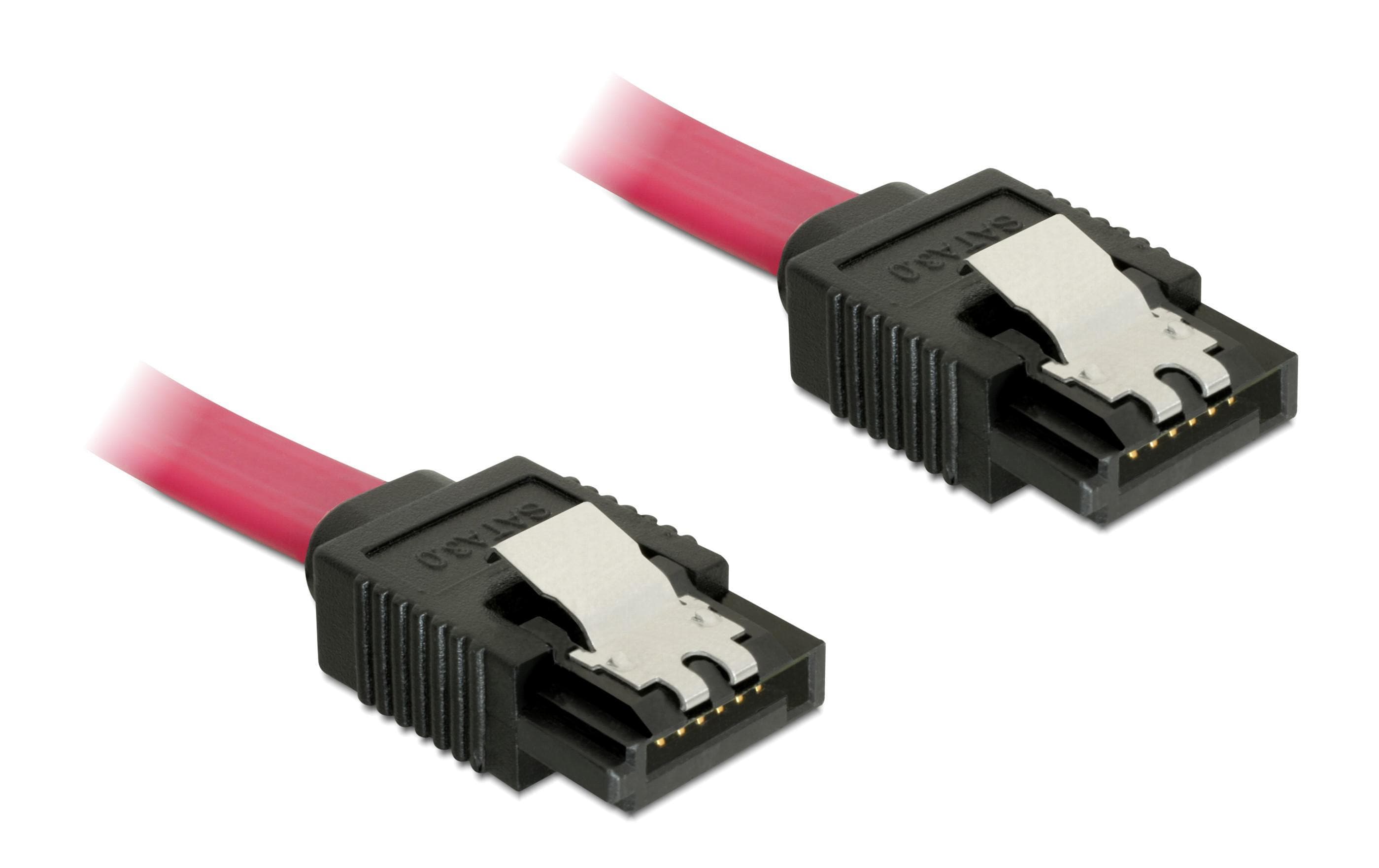 Delock SATA3-Kabel 50 cm rot, mit Metal-Clip