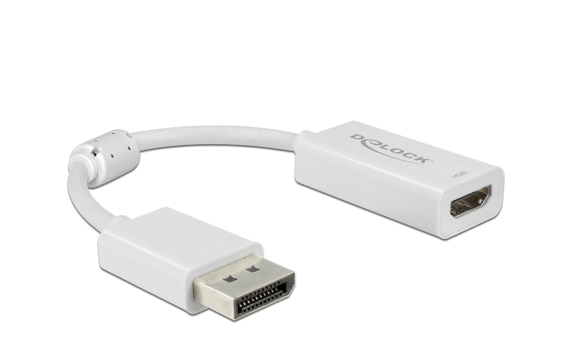 Delock Adapter DisplayPort - HDMI passiv, 4K, 60 Hz, HDR, weiss