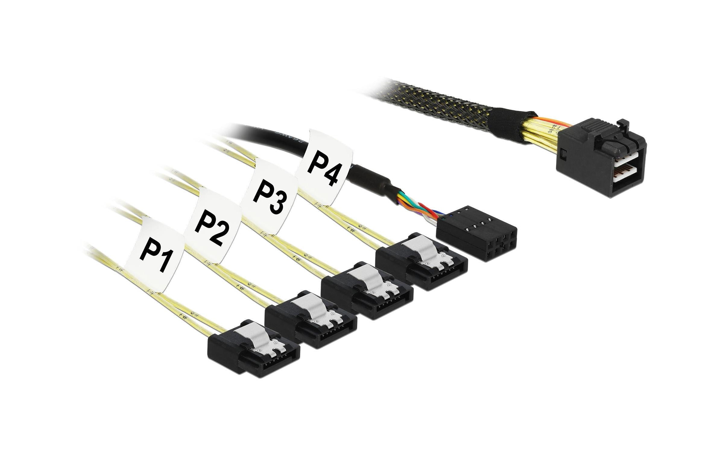 Delock SAS-Kabel SFF-8643 - 4xSATA + Sideband 1m