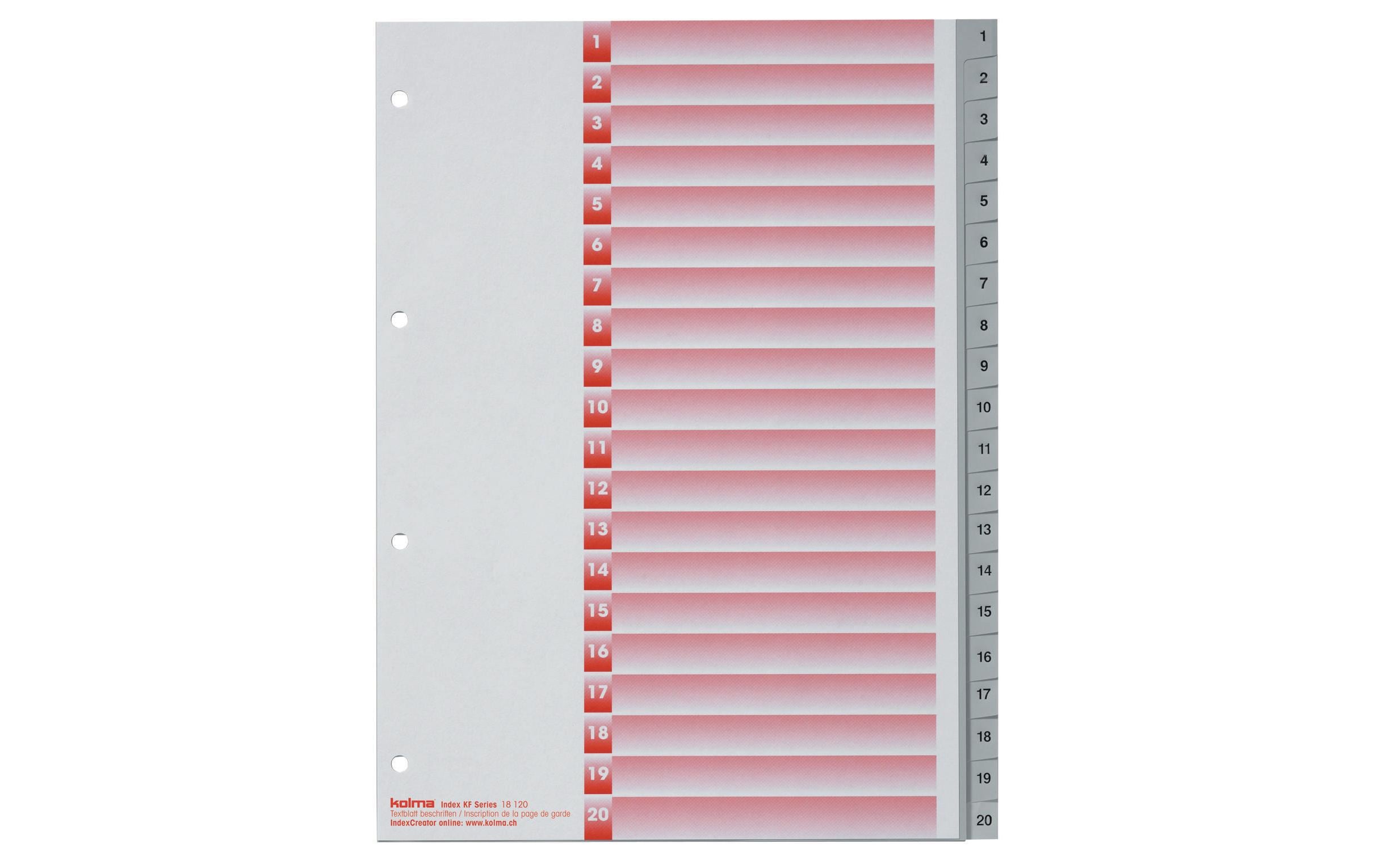 Kolma Register A4 KolmaFlex 1-20