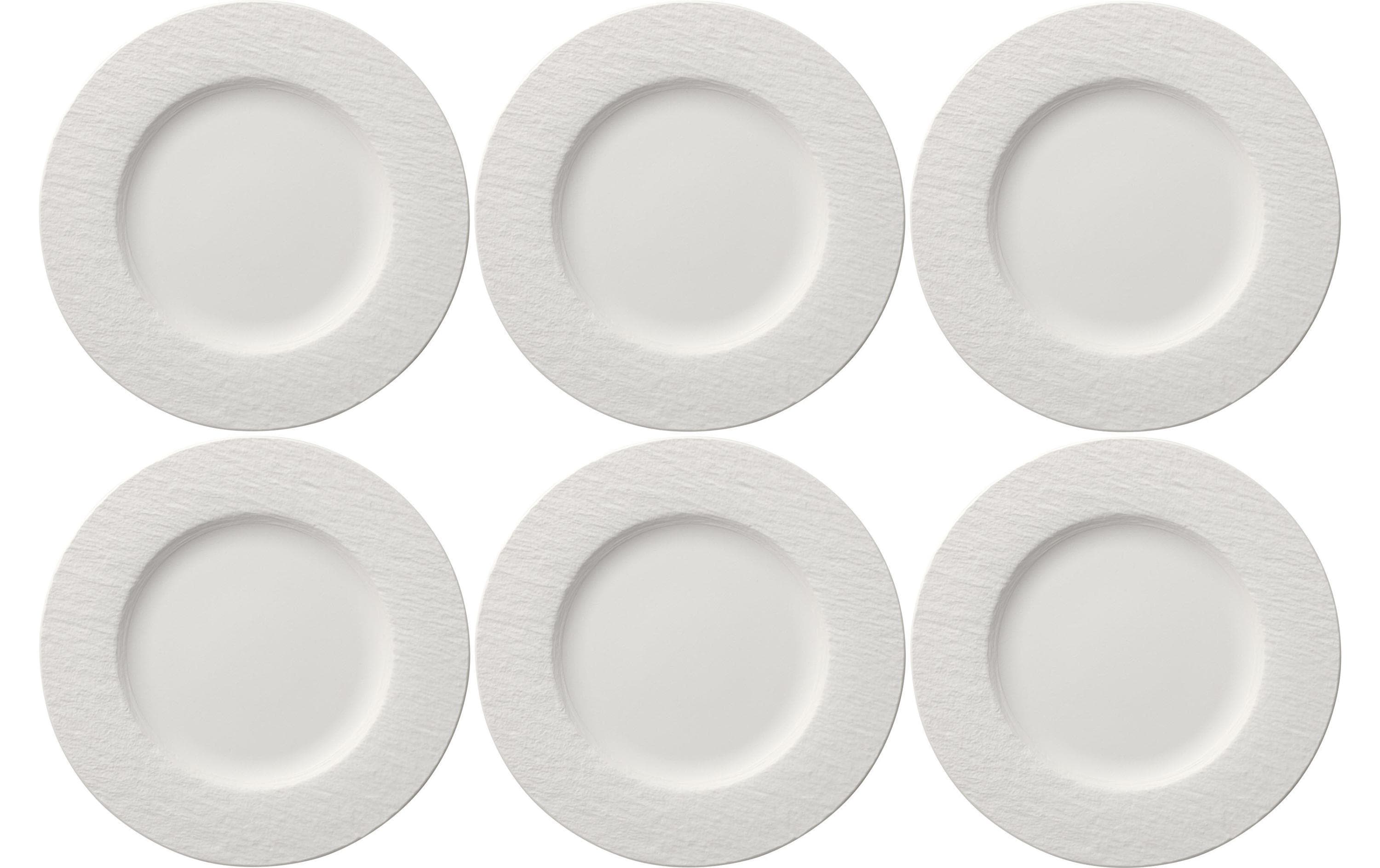 Villeroy & Boch Speiseteller Manufacture Rock Ø 27 cm, 6 Stück, Weiss