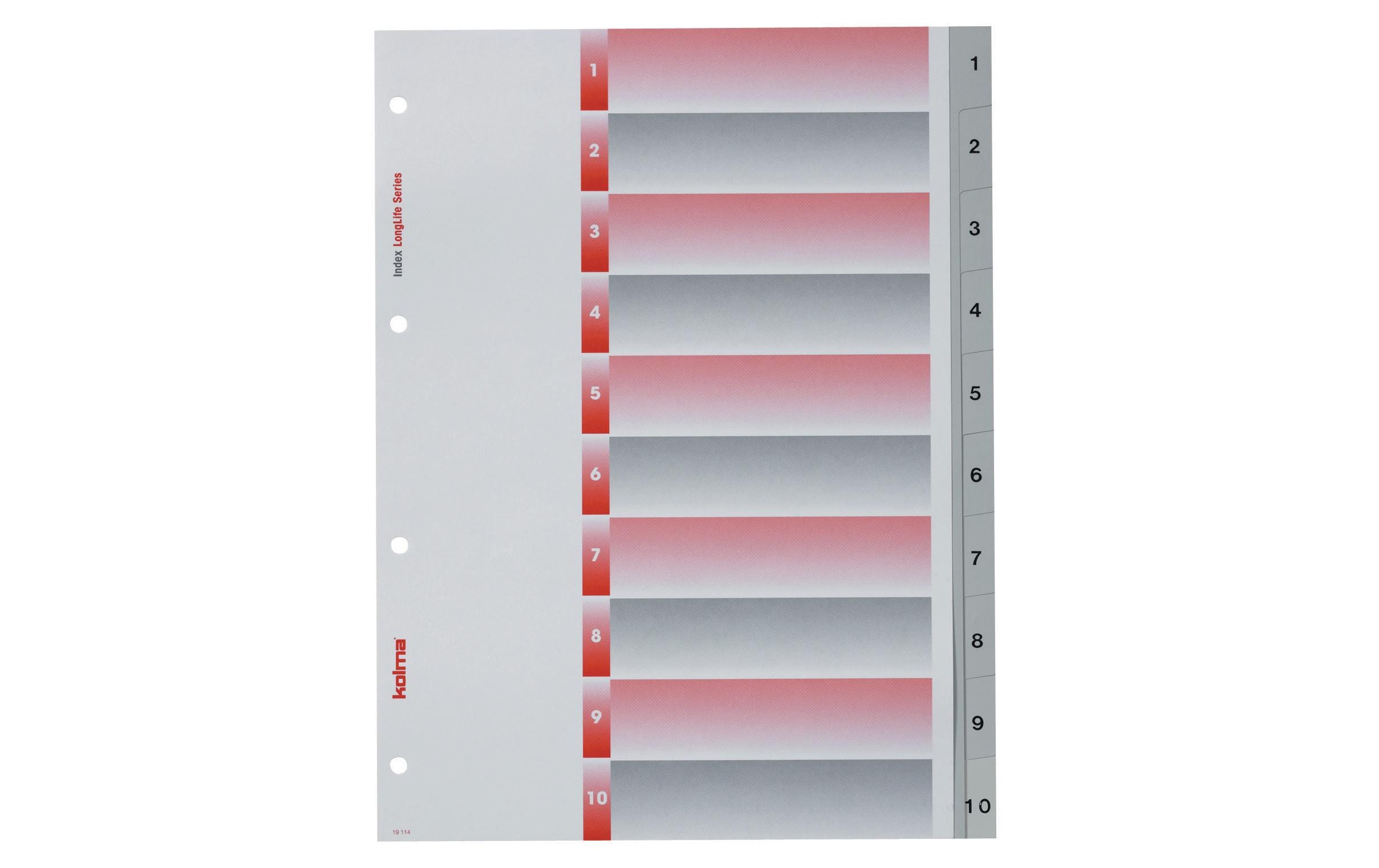 Kolma Register A4 LongLife 1-10