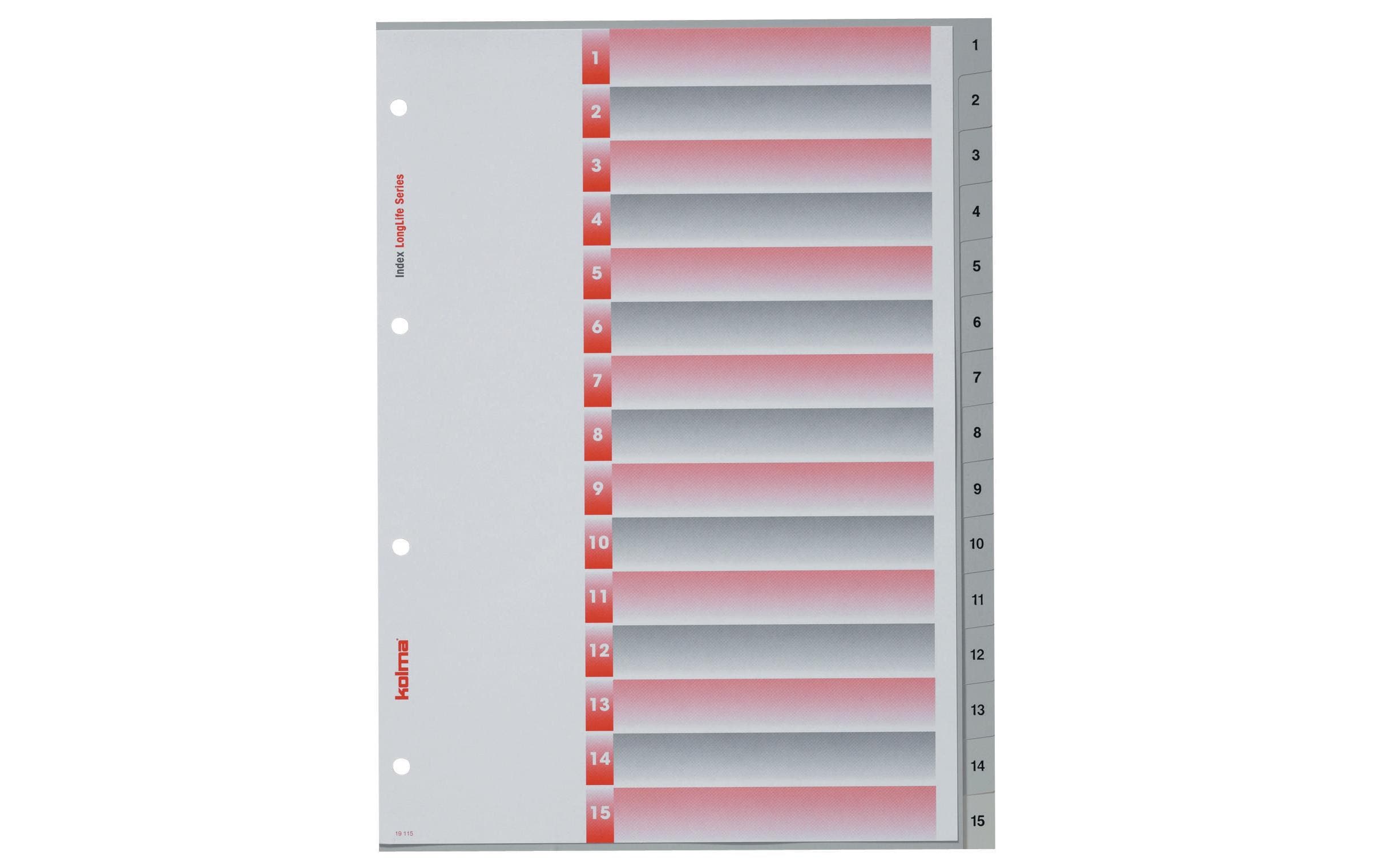 Kolma Register A4 LongLife 1-15