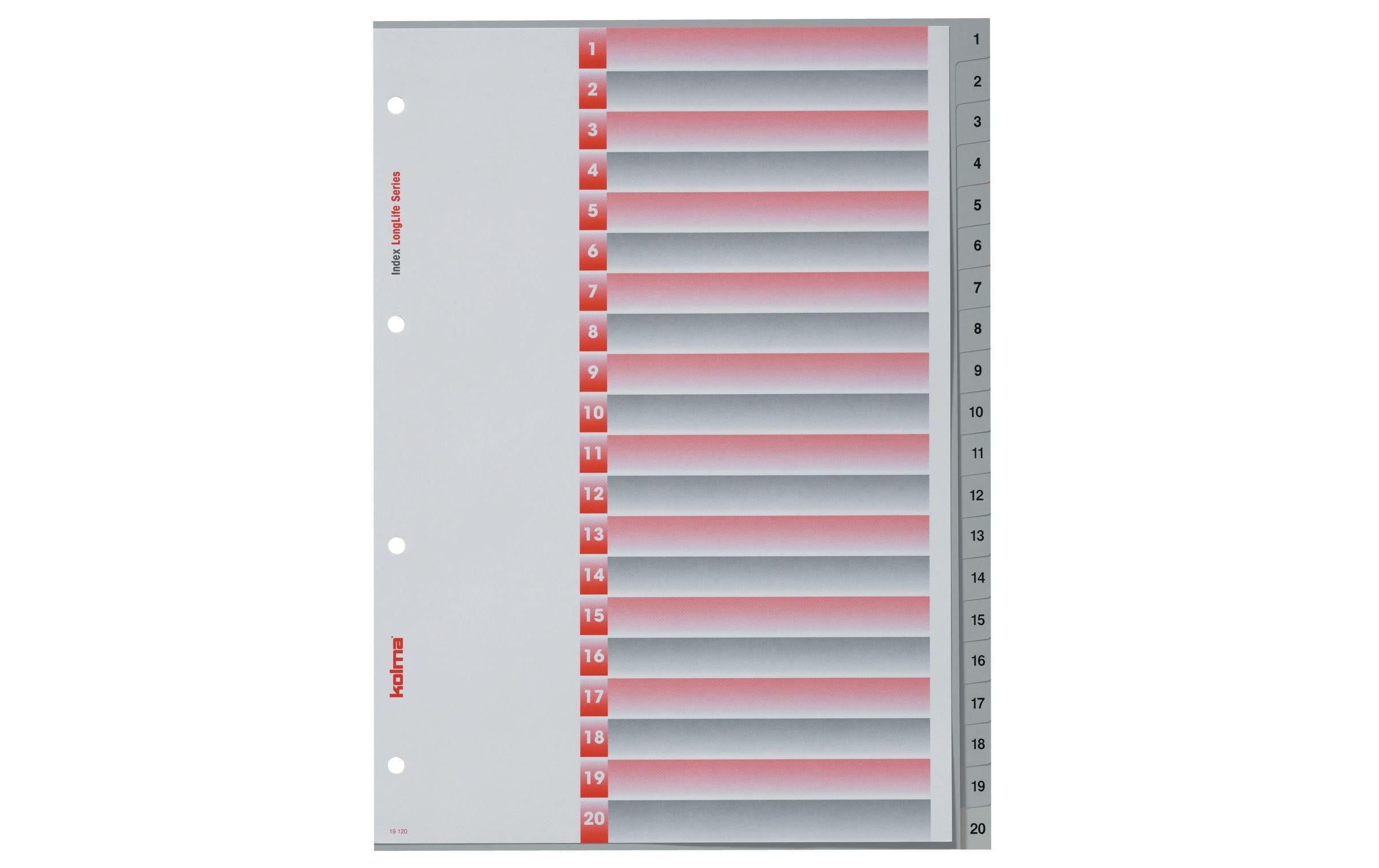 Kolma Register A4 LongLife 1-20