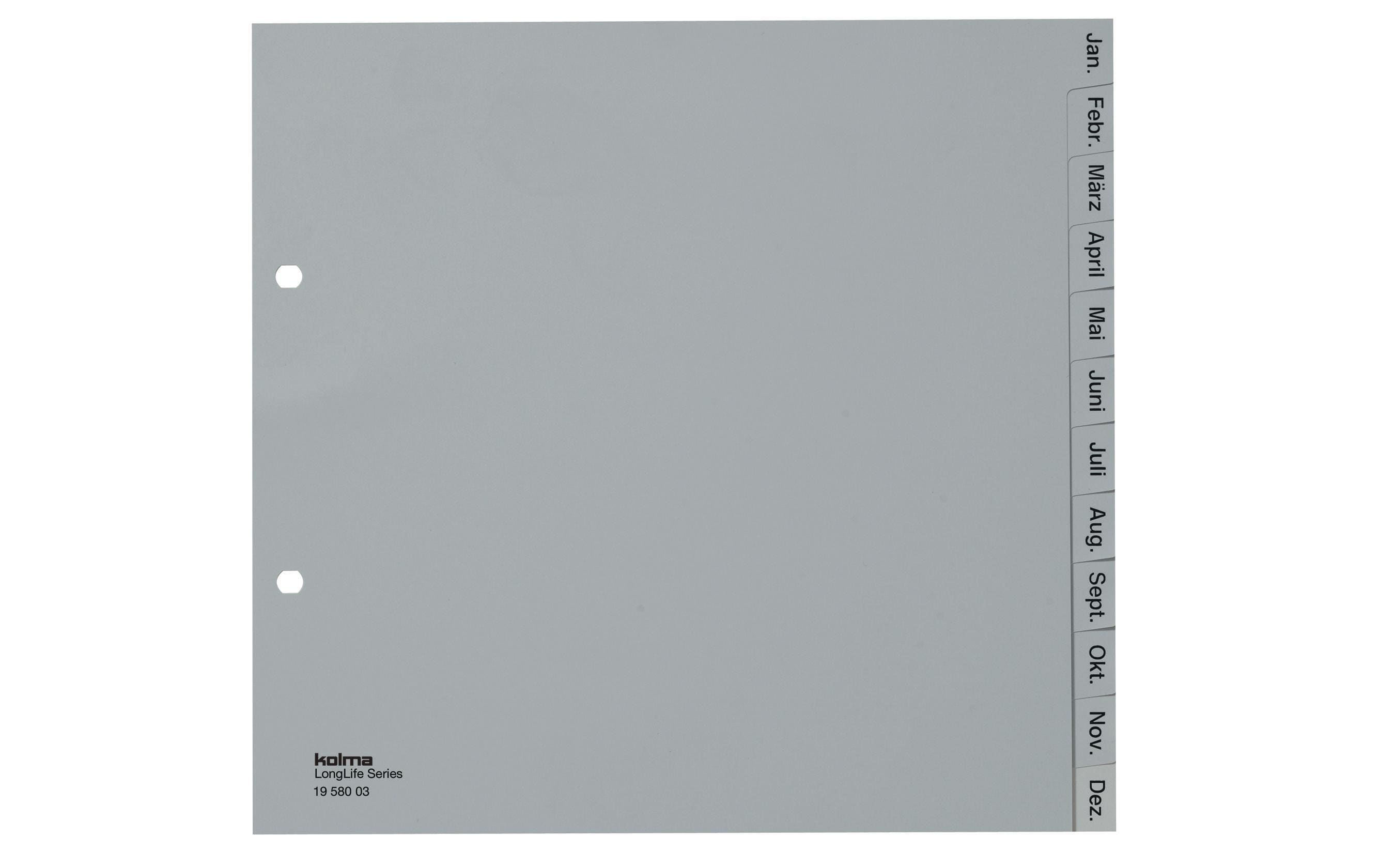 Kolma Register A4 LongLife Jan-Dez (de), teildeckend