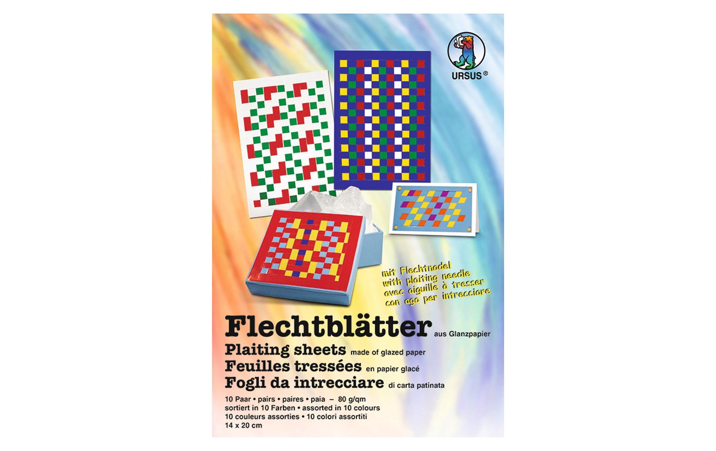 URSUS Bastelpapier Flechtpapier 12 x 17 cm 10 Blätter