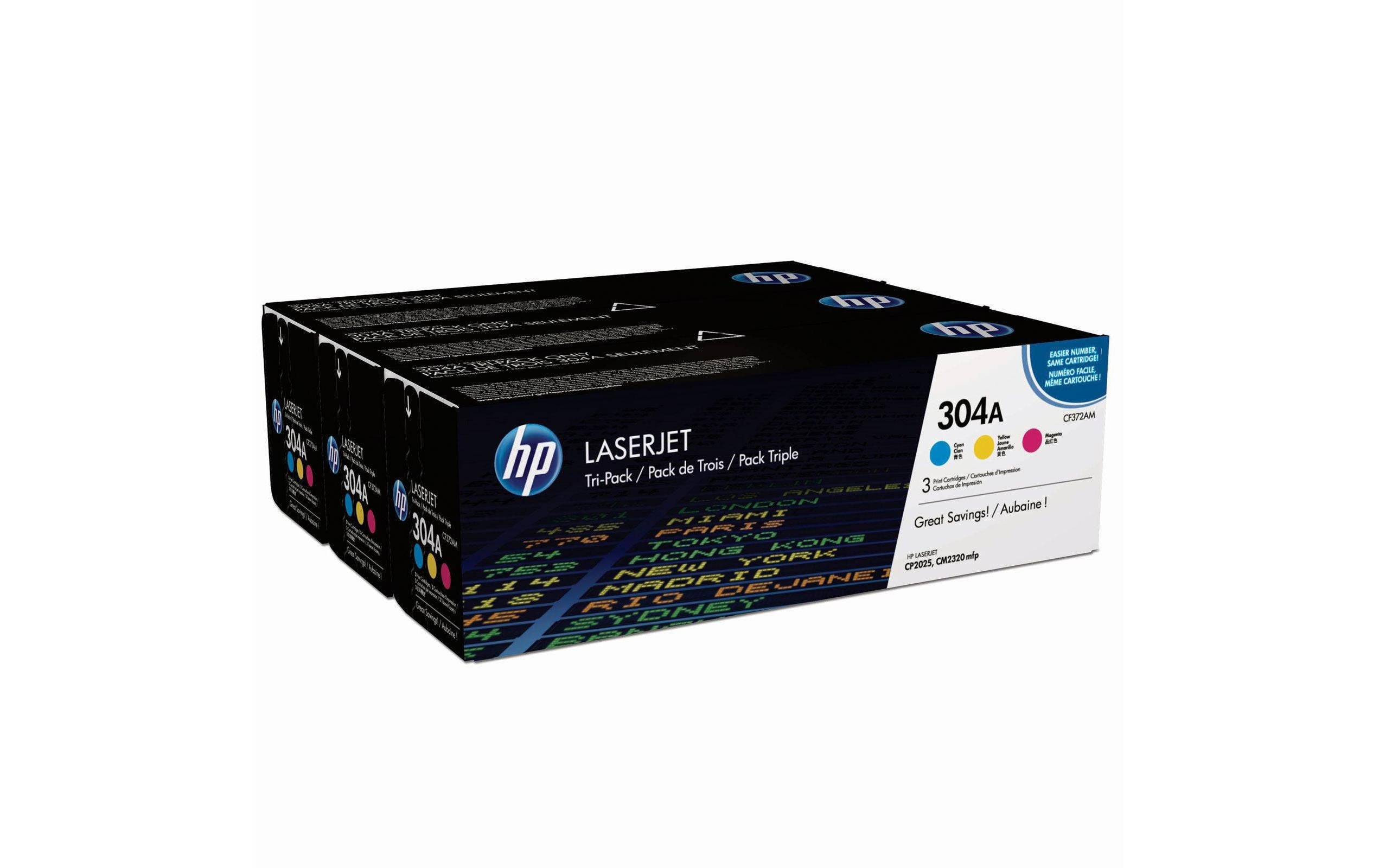 HP Toner Nr. 304A (CF372AM) Cyan/Magenta/Yellow