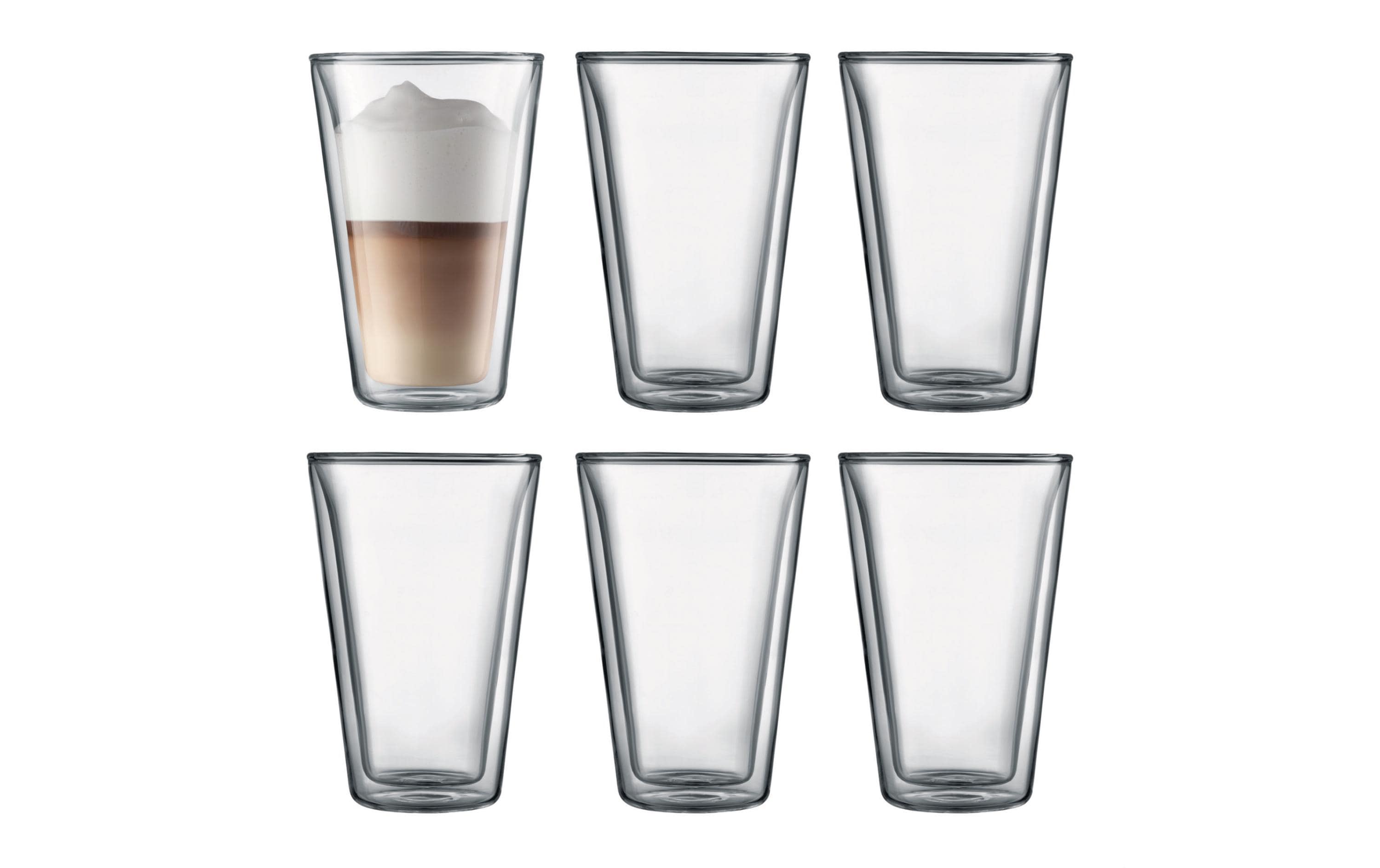 Bodum Thermobecher Canteen 400 ml, 6 Stück, Transparent