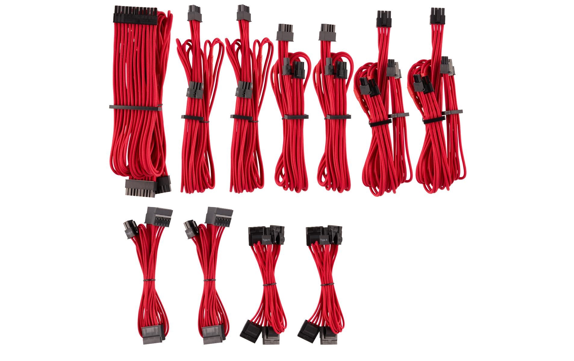 Corsair Stromkabel Premium Pro-Kit Typ 4 Gen 4 Rot