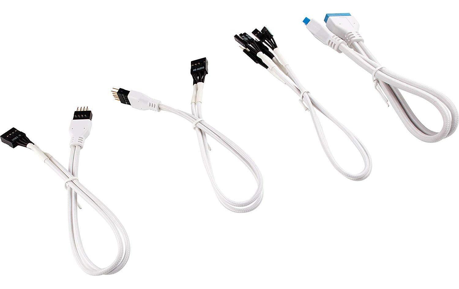 Corsair Frontpanel-Kabel Premium Sleeved Verlängerungskit Weiss