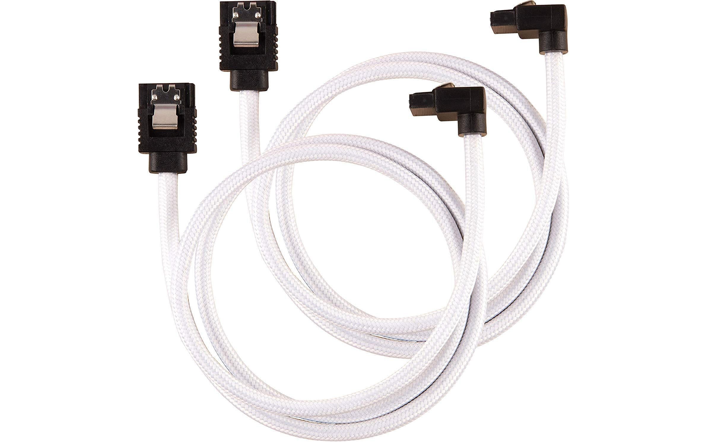 Corsair SATA3-Kabel Premium Set Weiss 60 cm gewinkelt