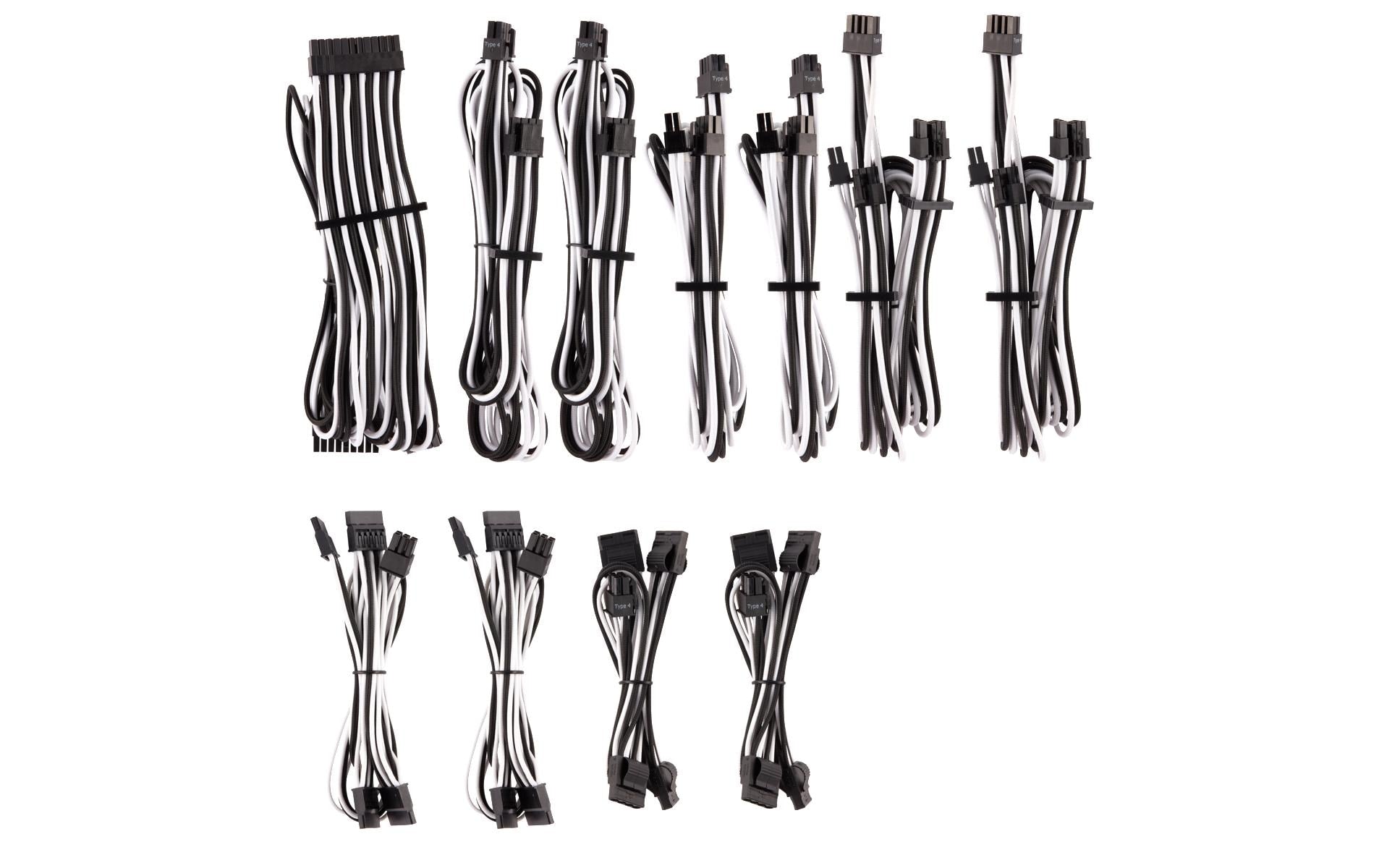 Corsair Stromkabel Premium Pro-Kit Typ 4 Gen 4 Schwarz/Weiss