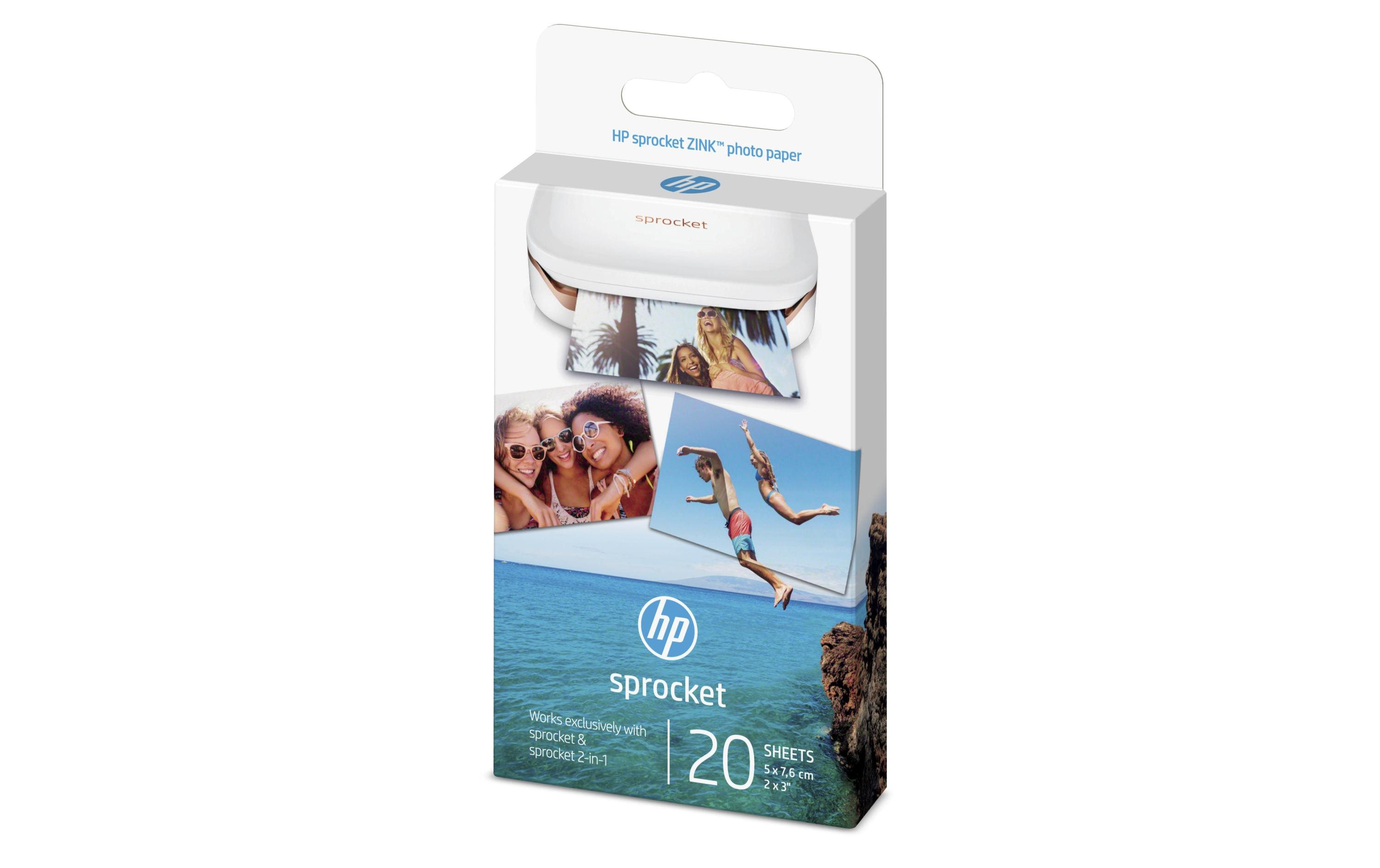 HP Fotopapier Sprocket 5 x 7.6 cm selbstklebend, 20 Blatt