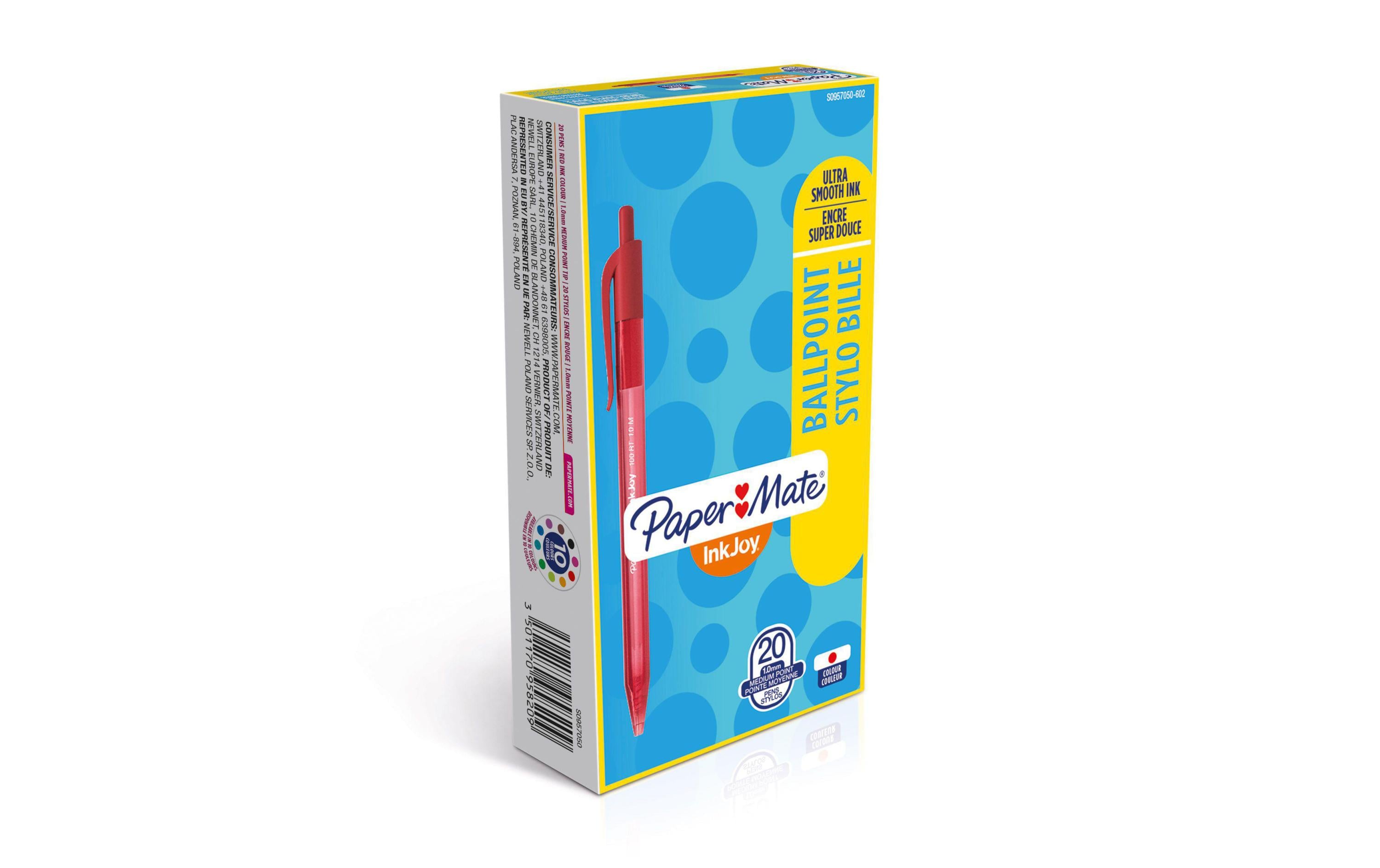 Paper Mate Kugelschreiber Inkjoy 100 RT Rot, 20 Stück
