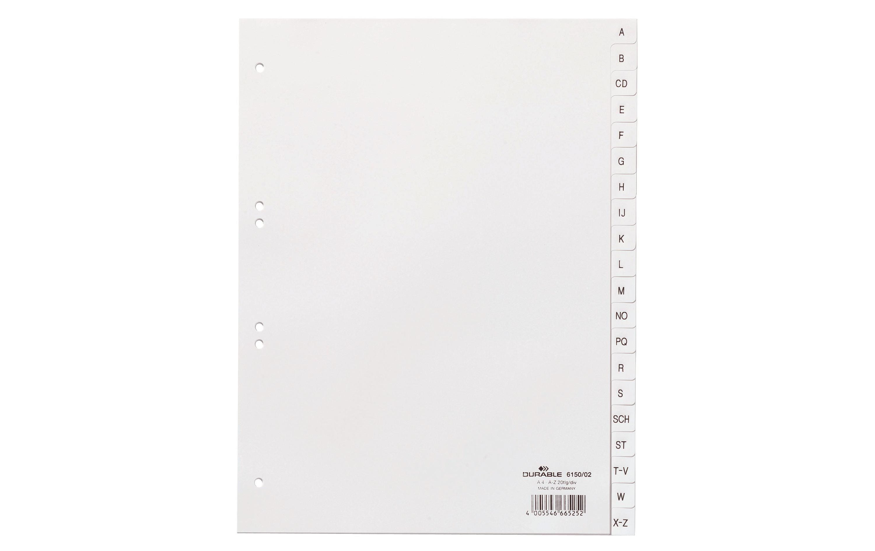 DURABLE Register A4 A-Z, Weiss