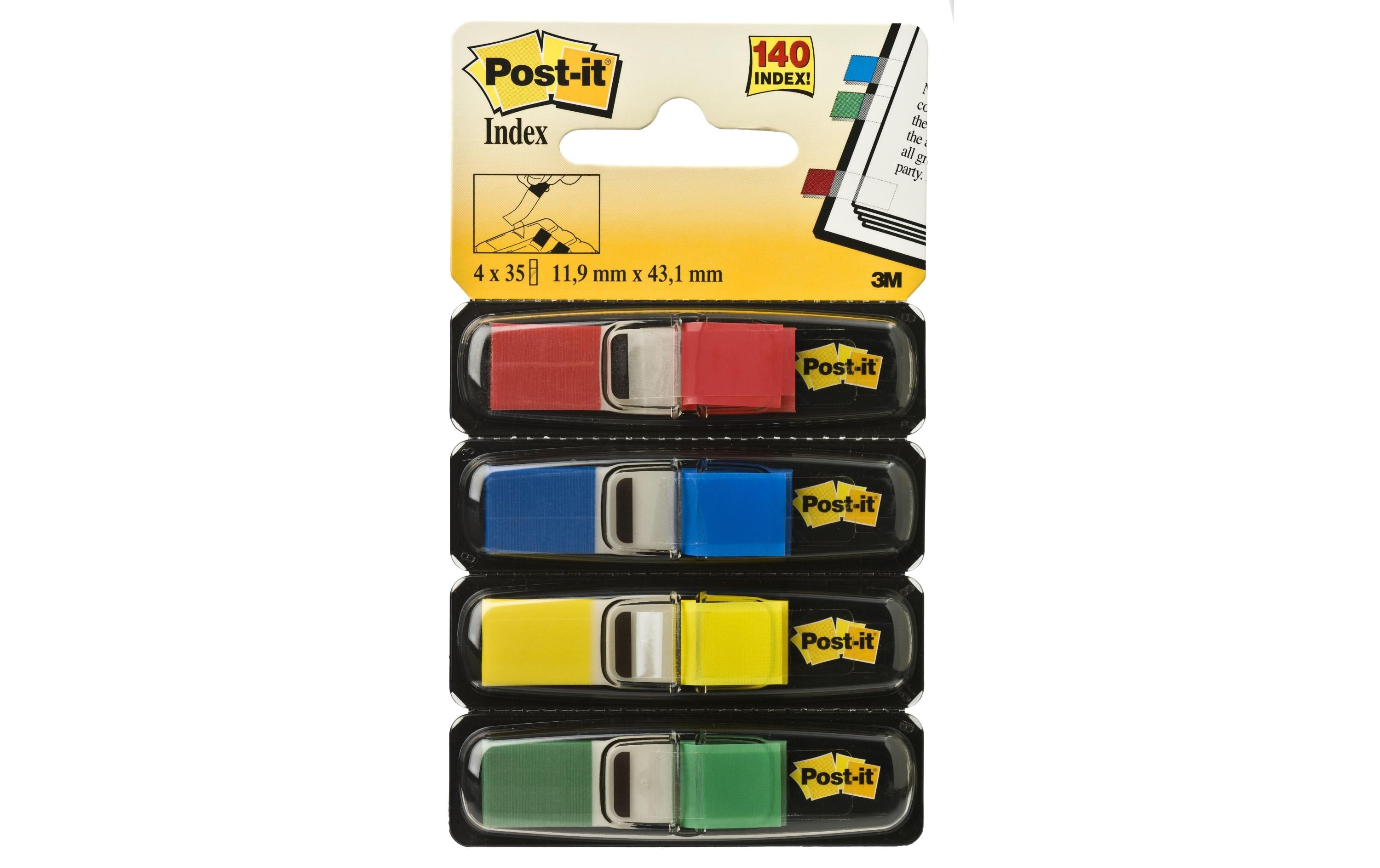 Post-it Page Marker Index Blau/Gelb/Grün/Rot, 4 Stück
