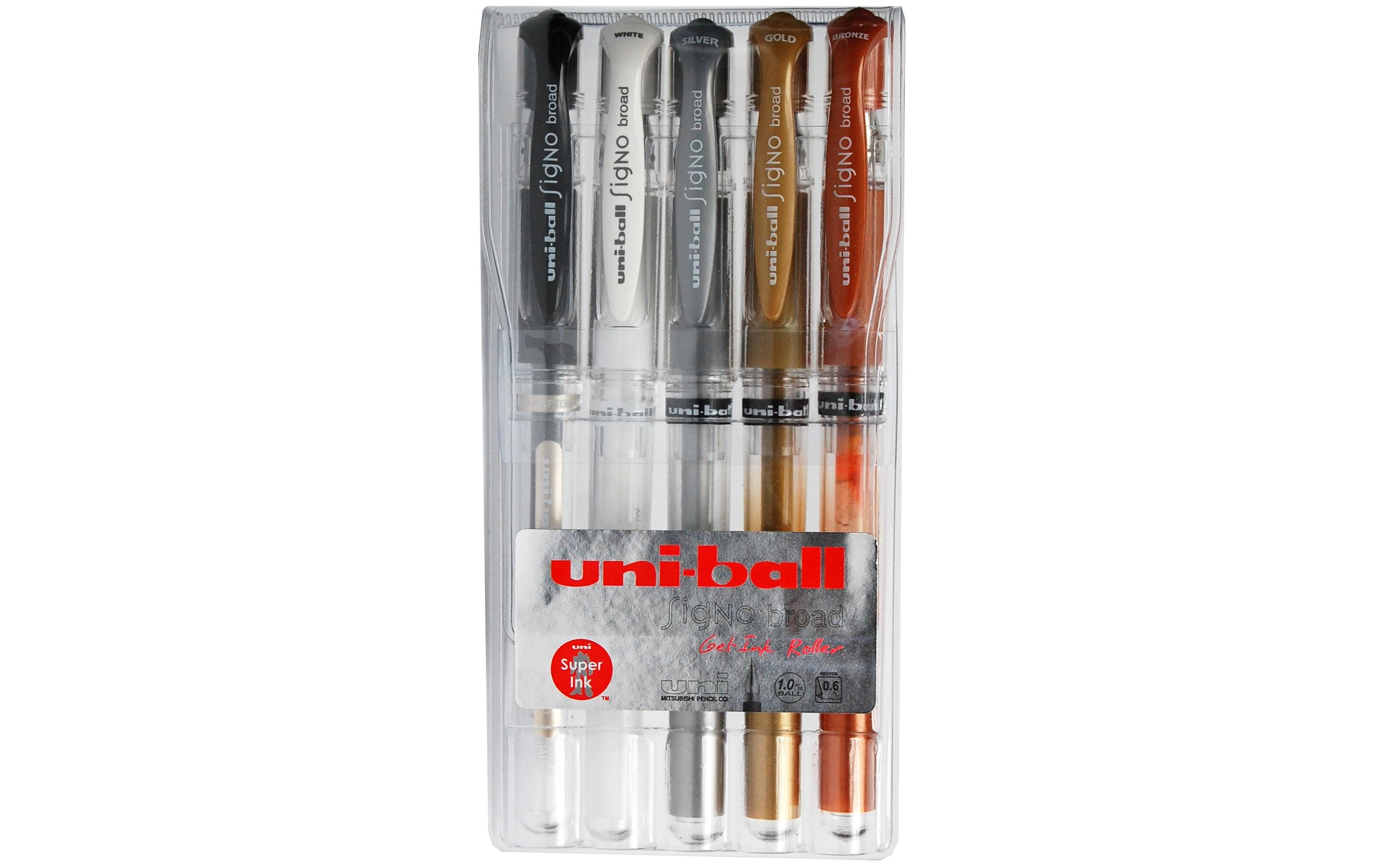 Uni Gelschreiber Signo Broad 0.65 mm, Mehrfarbig, 5 Stück