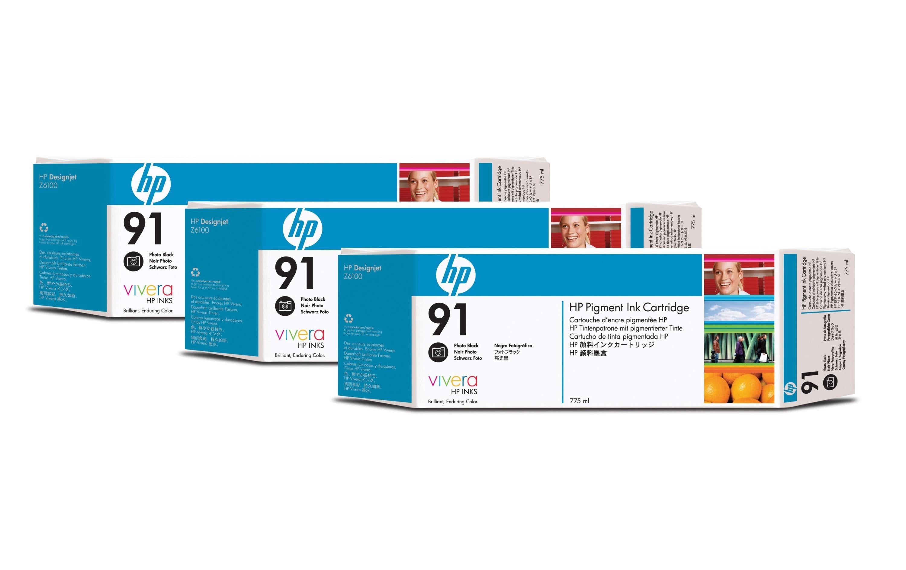 HP Tinte Nr. 91 (C9481A) Photo Black (3er-Pack)