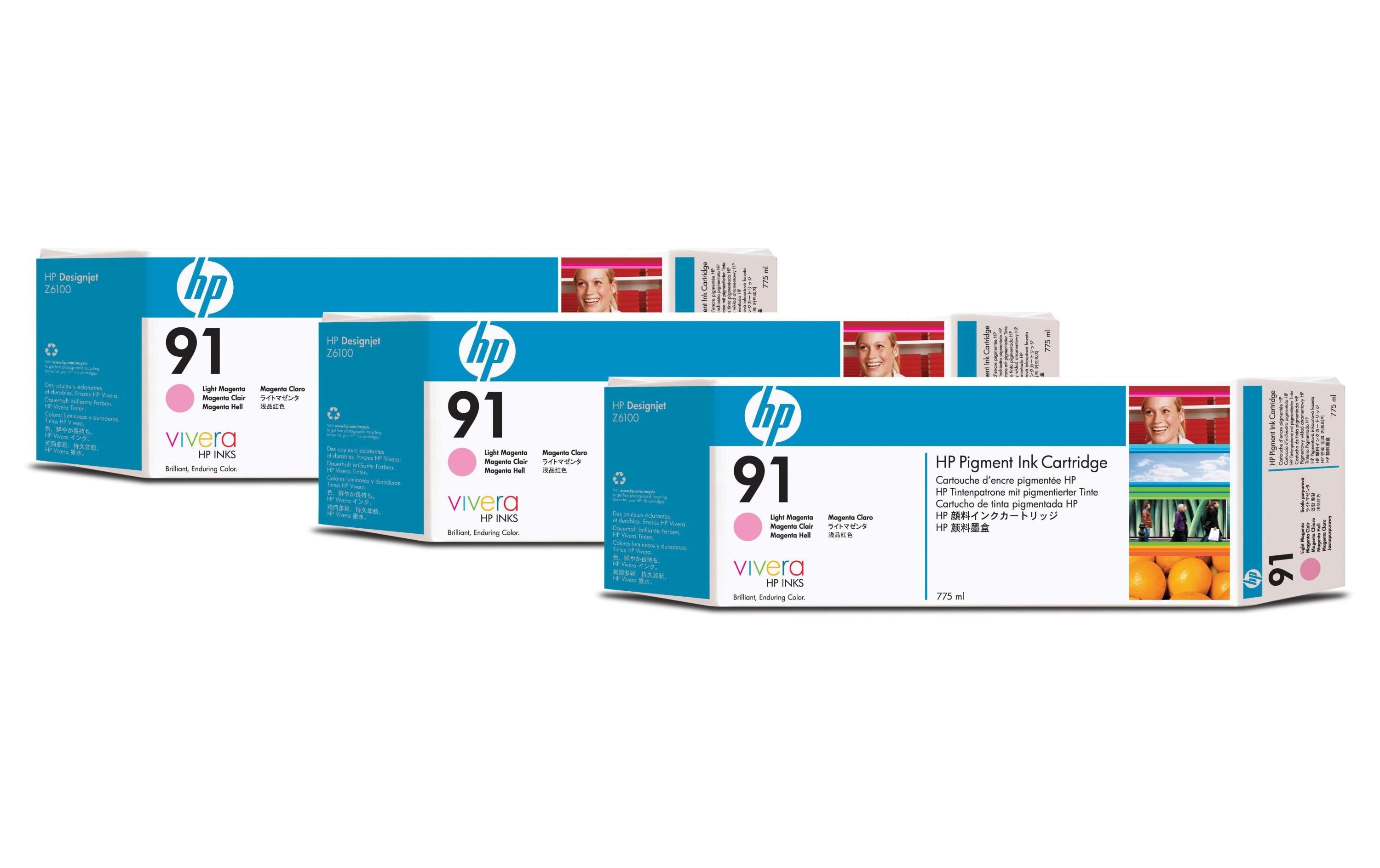 HP Tinte Nr. 91 (C9487A) Light Magenta (3er-Pack)
