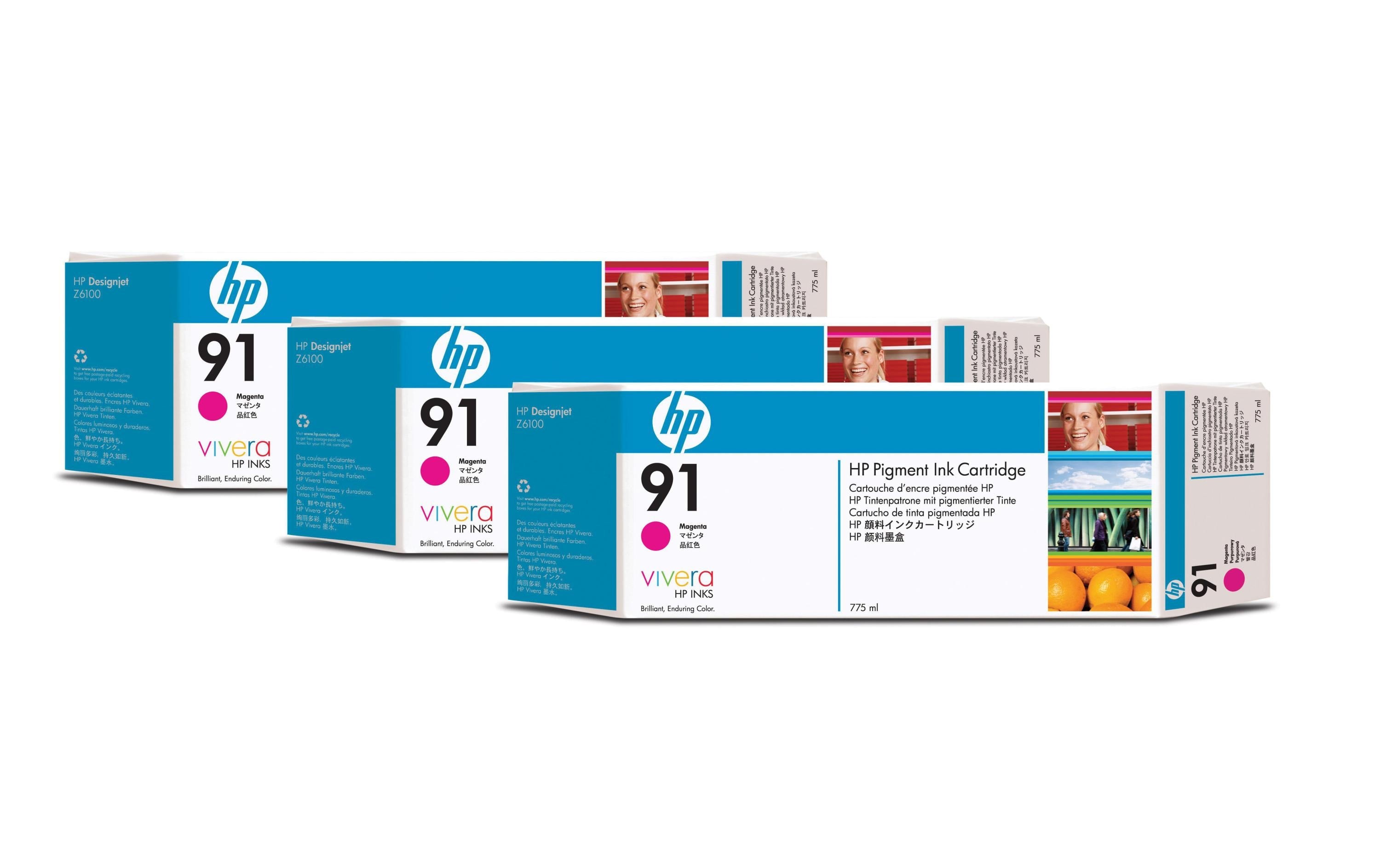 HP Tinte Nr. 91 (C9484A) Magenta (3er-Pack)