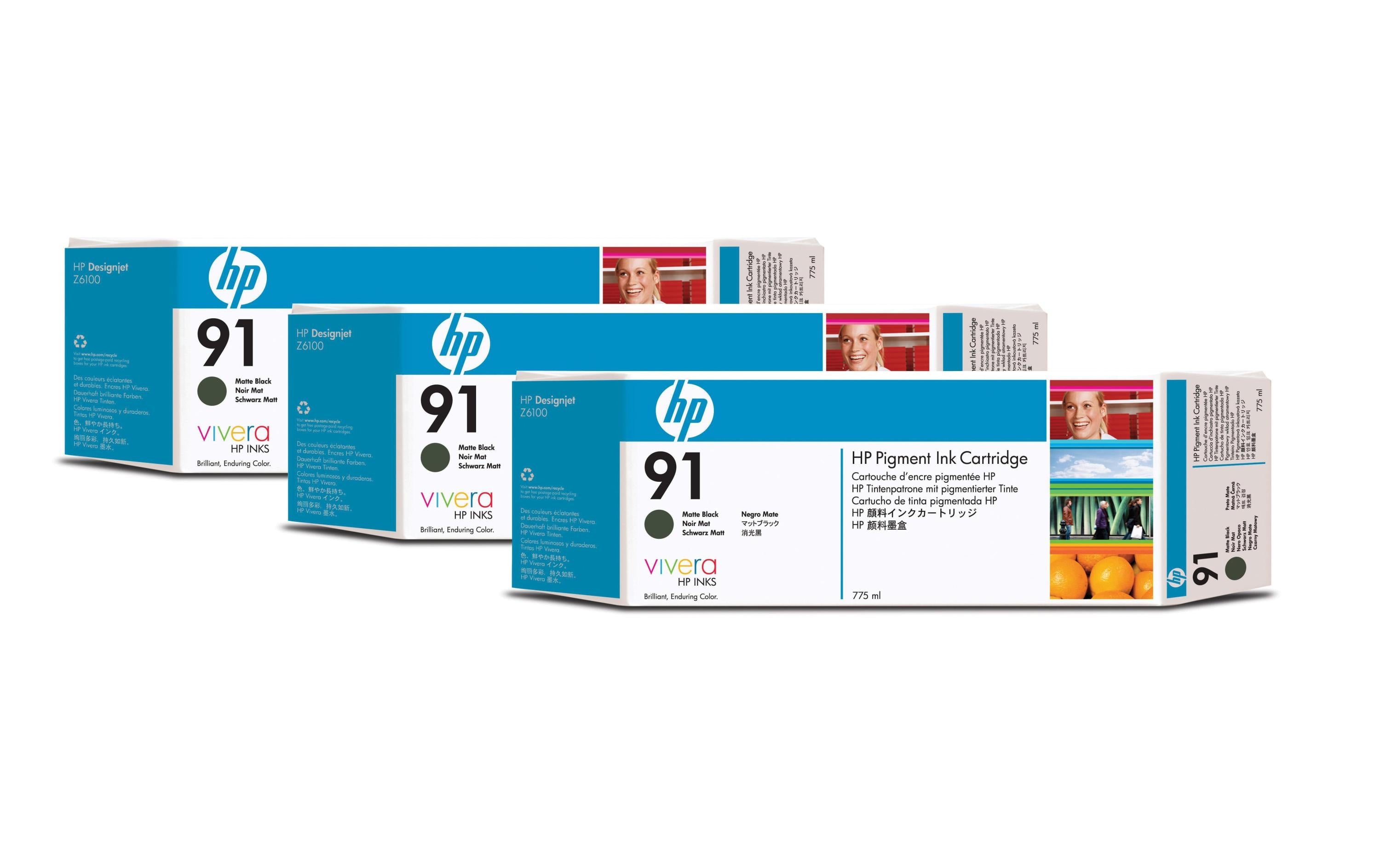 HP Tinte Nr. 91 (C9480A) Matte Black (3er-Pack)