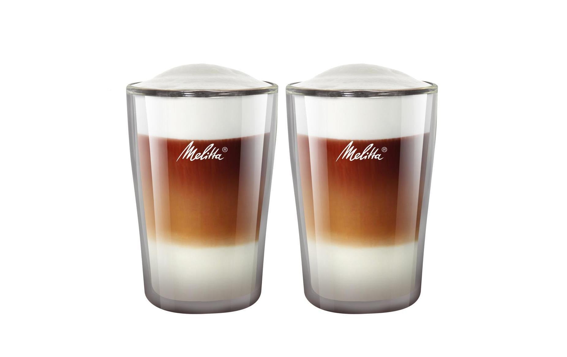 Melitta Latte Macchiato Becher 300 ml, 2 Stück, Transparent